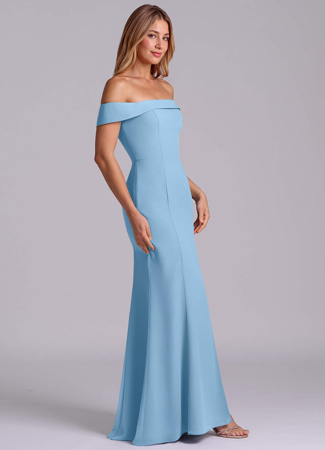 Bridesmaid Dress Oasis Blue Bardot Dress ASOS DESIGN Bridesmaid Satin Bardot Drape Wrap Maxi Dress In