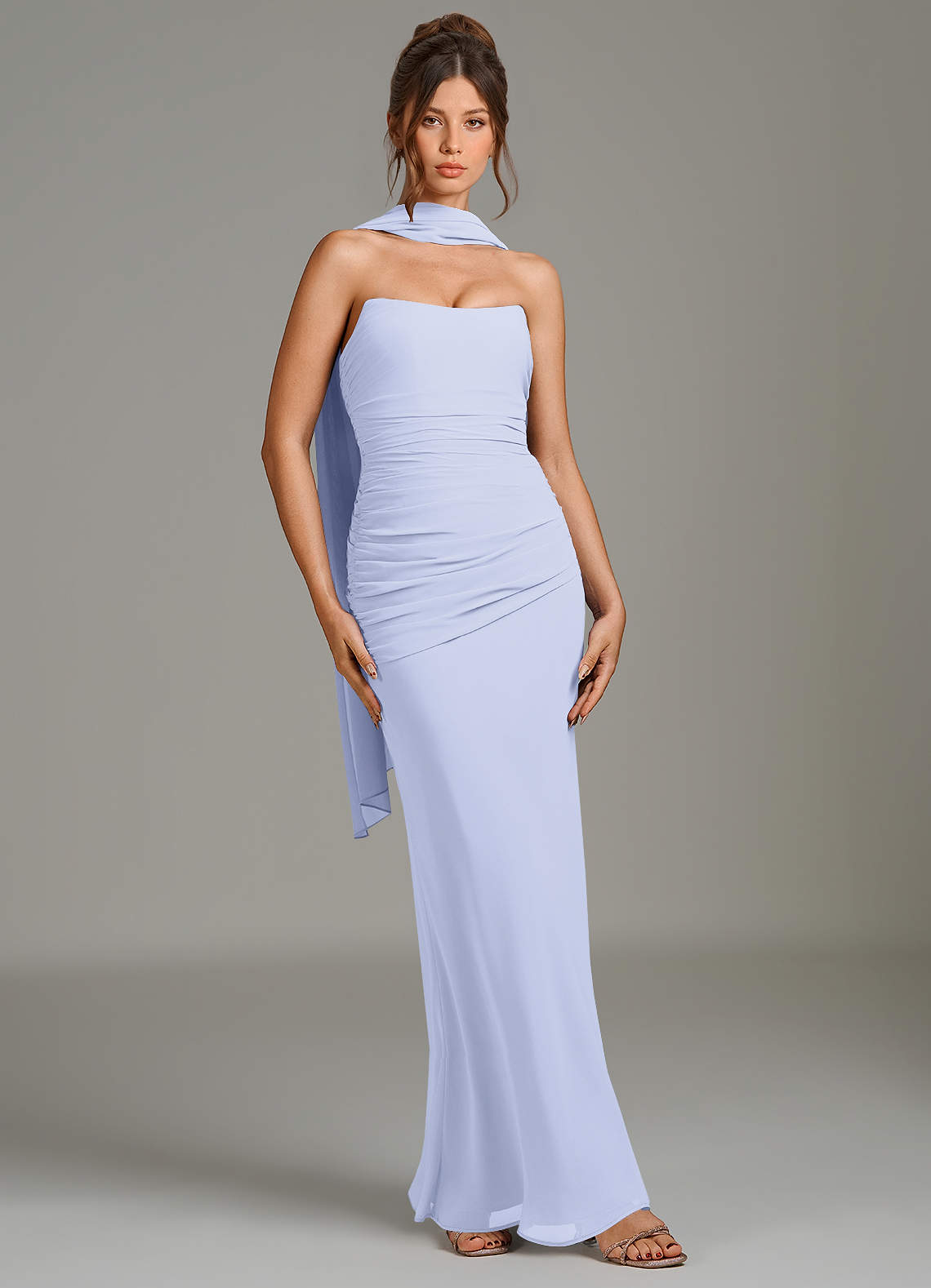 lavender strapless bridesmaid dresses Azazie Whitley