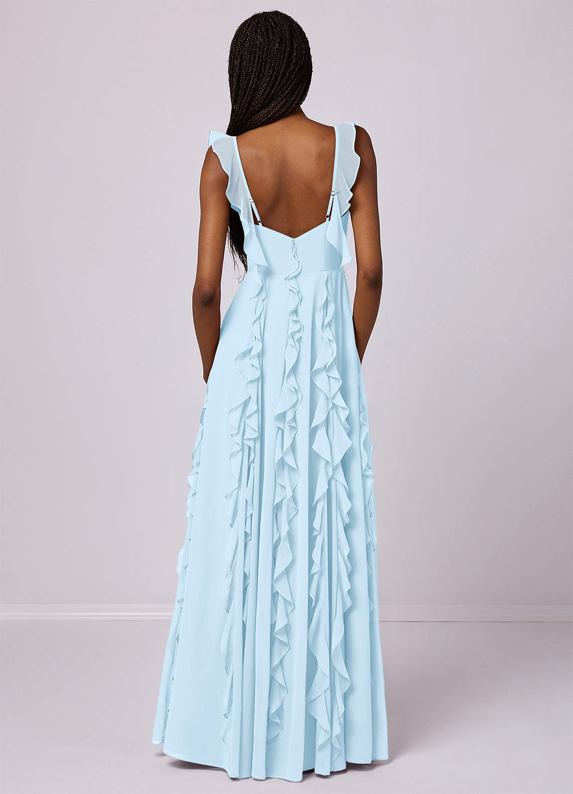 Barbie ♥ Azazie Bridesmaid Dresses Sky Blue A-Line with Pockets Chiffon Dress image5