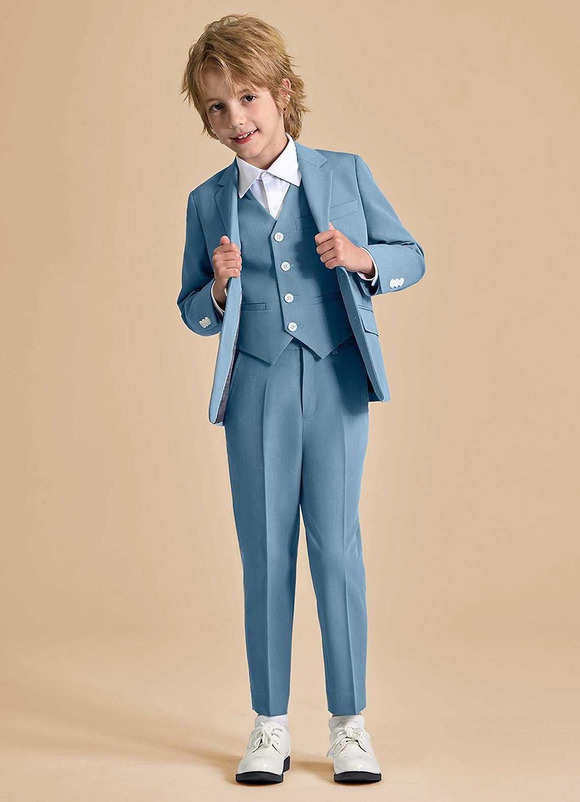 front Oliver Boys Light Blue 3-Piece Suit
