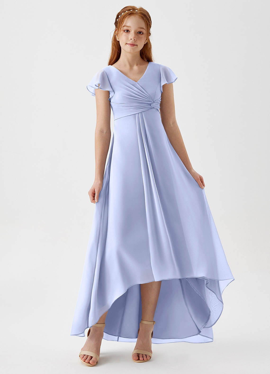 Azazie Breanne Junior Ice A-Line Chiffon Dress image1