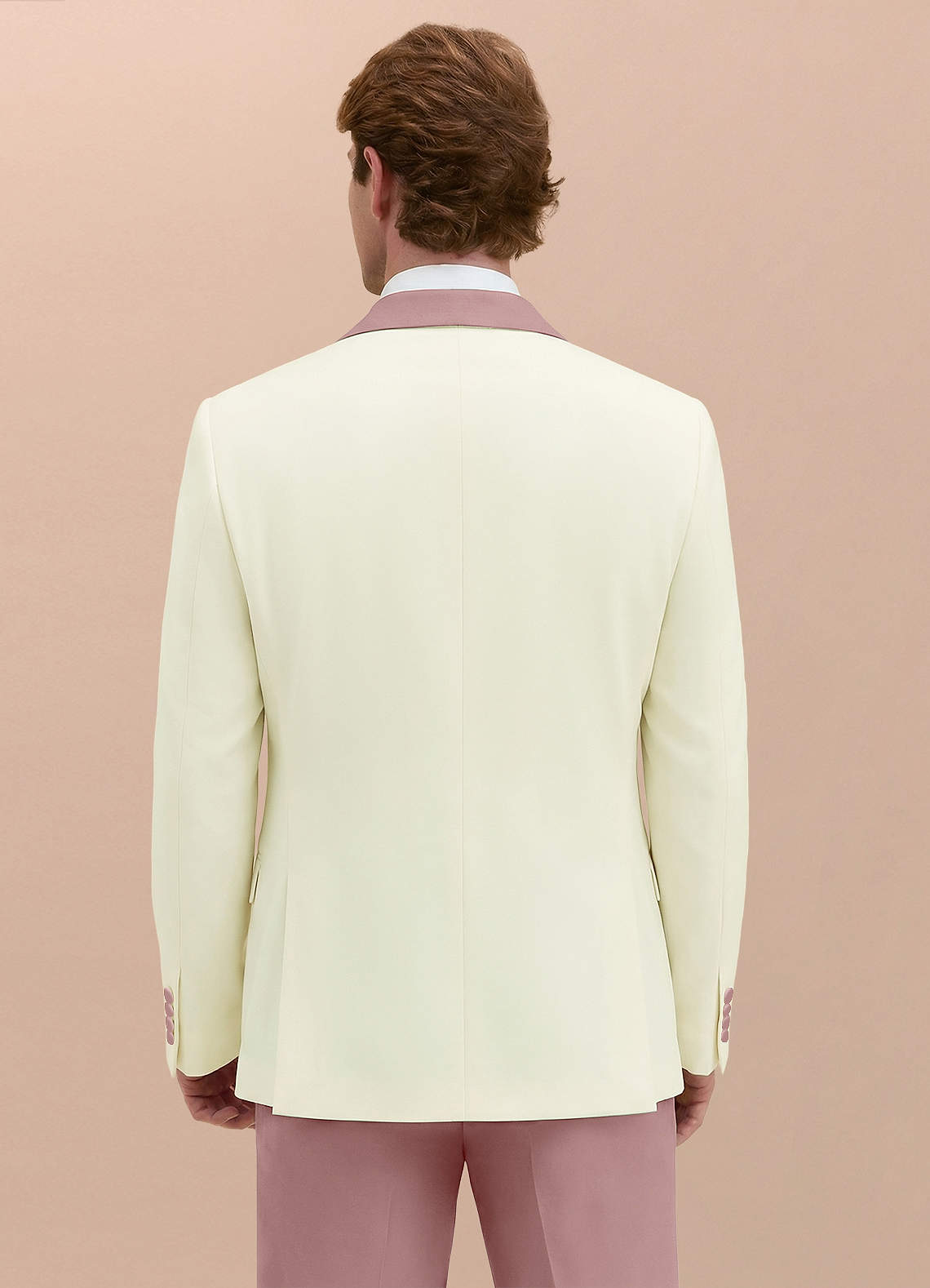 front Adrian Rose Poussiéreuse Veste de smoking structurée en Stretch à revers châle