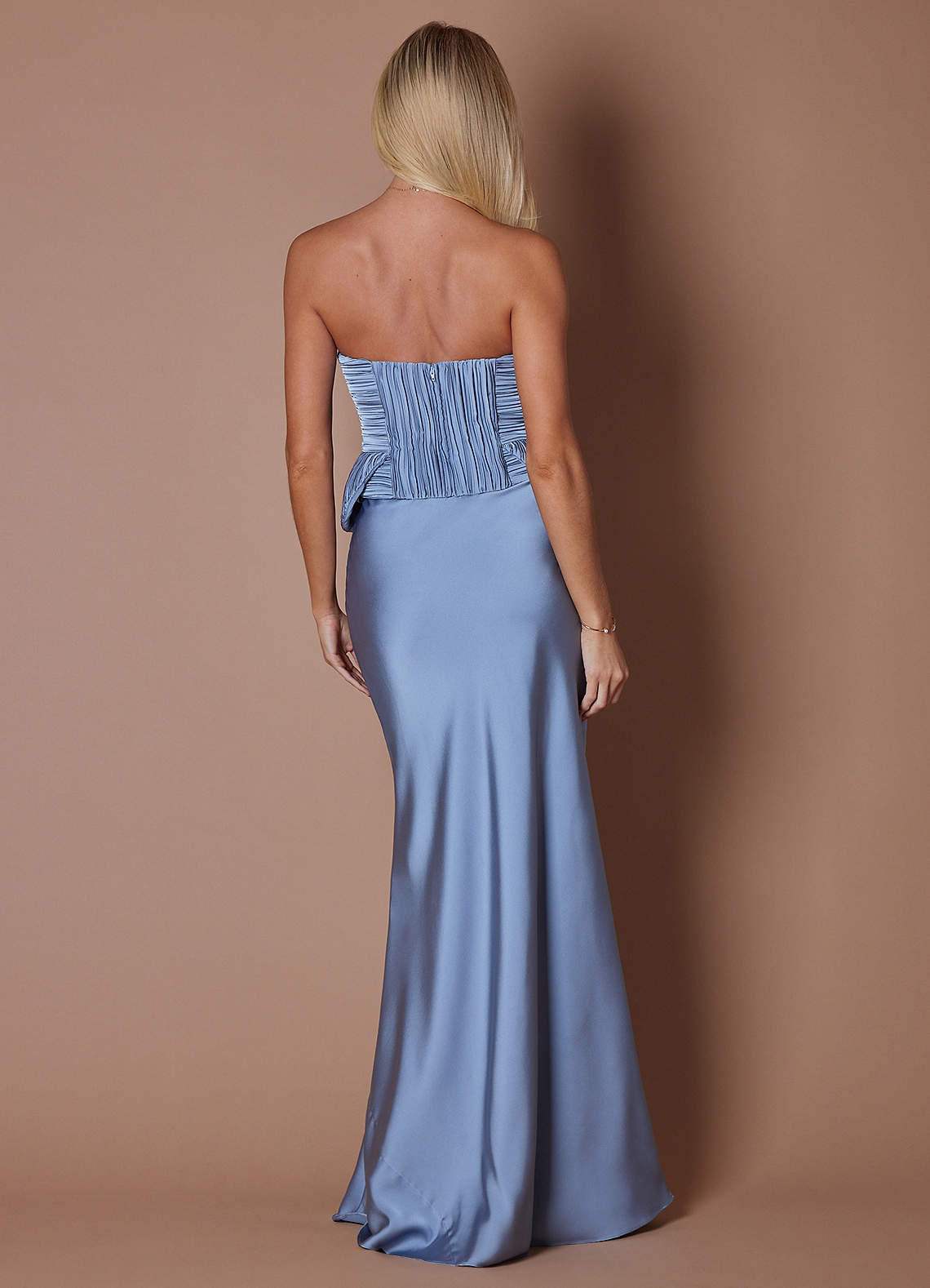 Azazie Plus Size Floor-Length Maxi Dresses Mermaid Wedding Guest Formal Black Tie Dresses Strapless Powder Blue