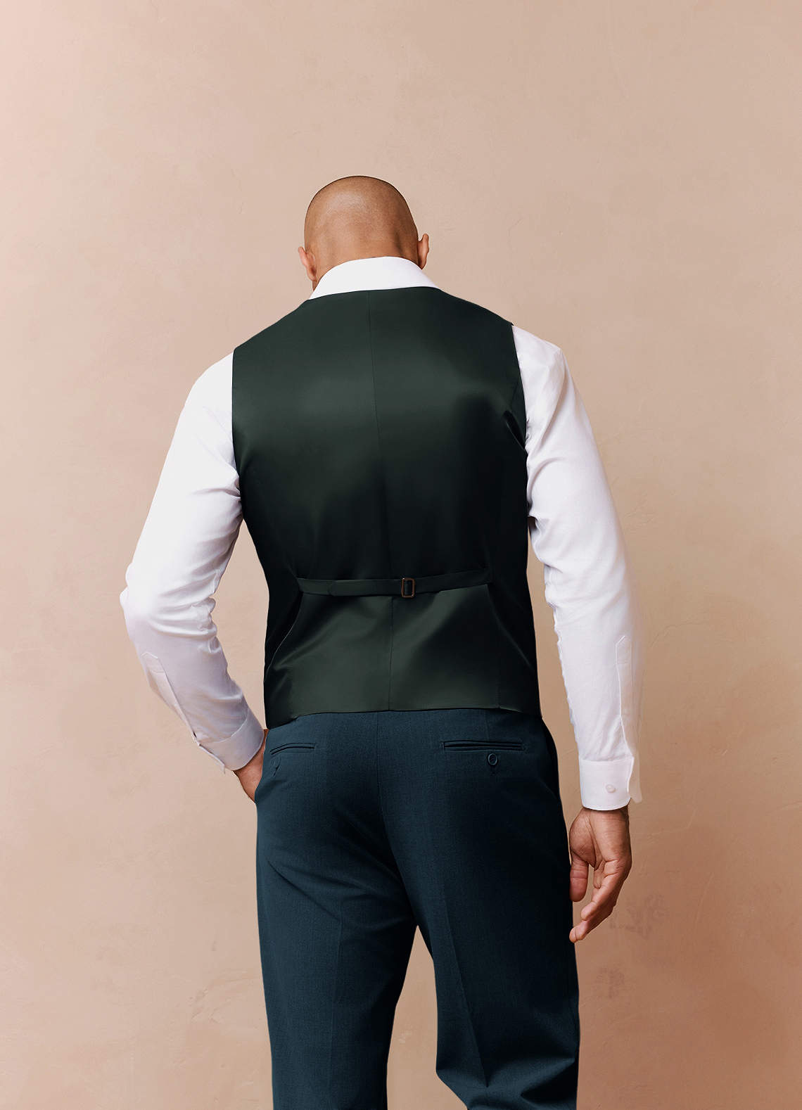 front Savile Teal Wool Blend Suit Vest
