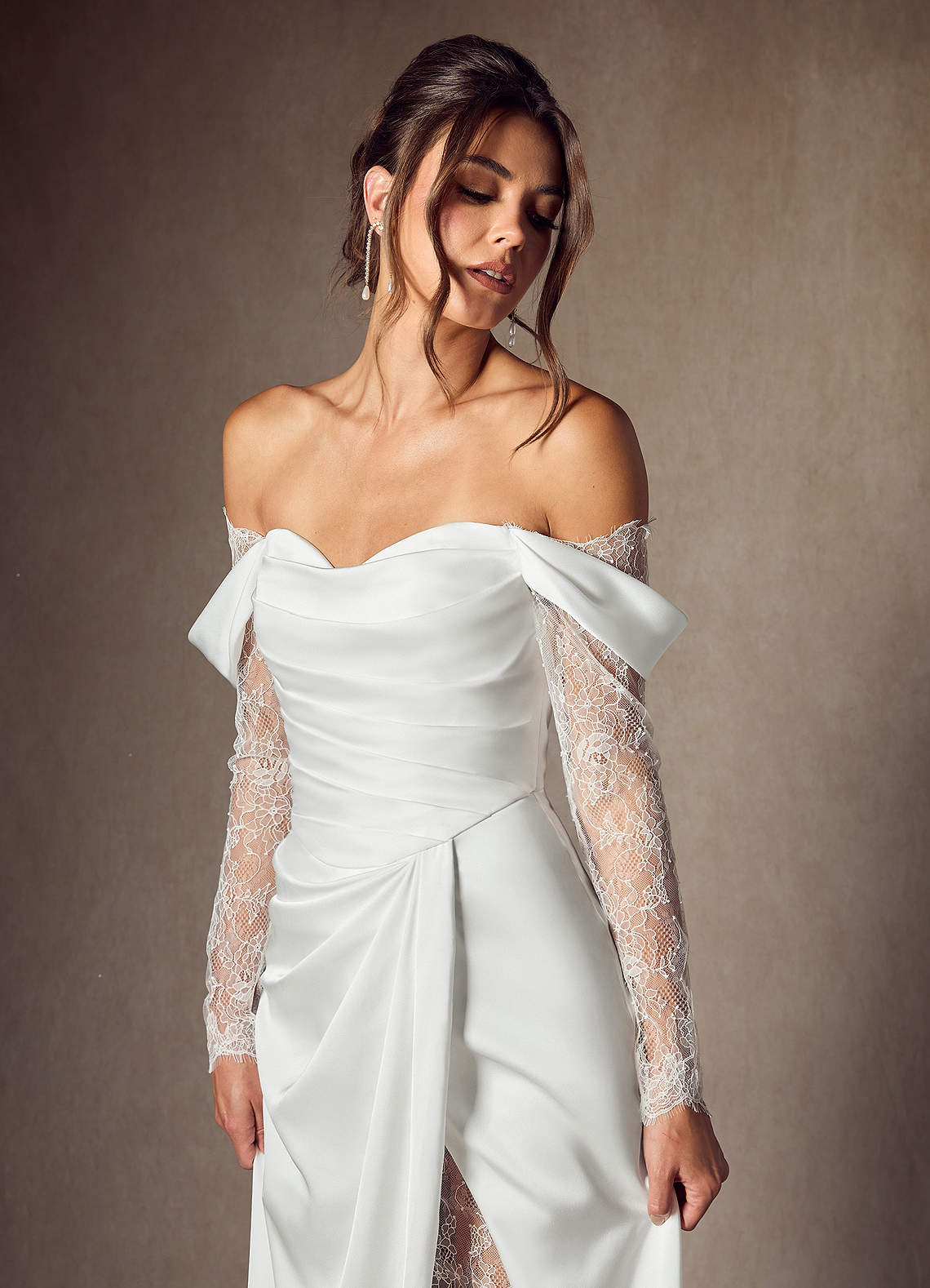 Azazie Alexa Wedding Dresses Diamond White A-Line Sweetheart Neckline Lace Dress image8