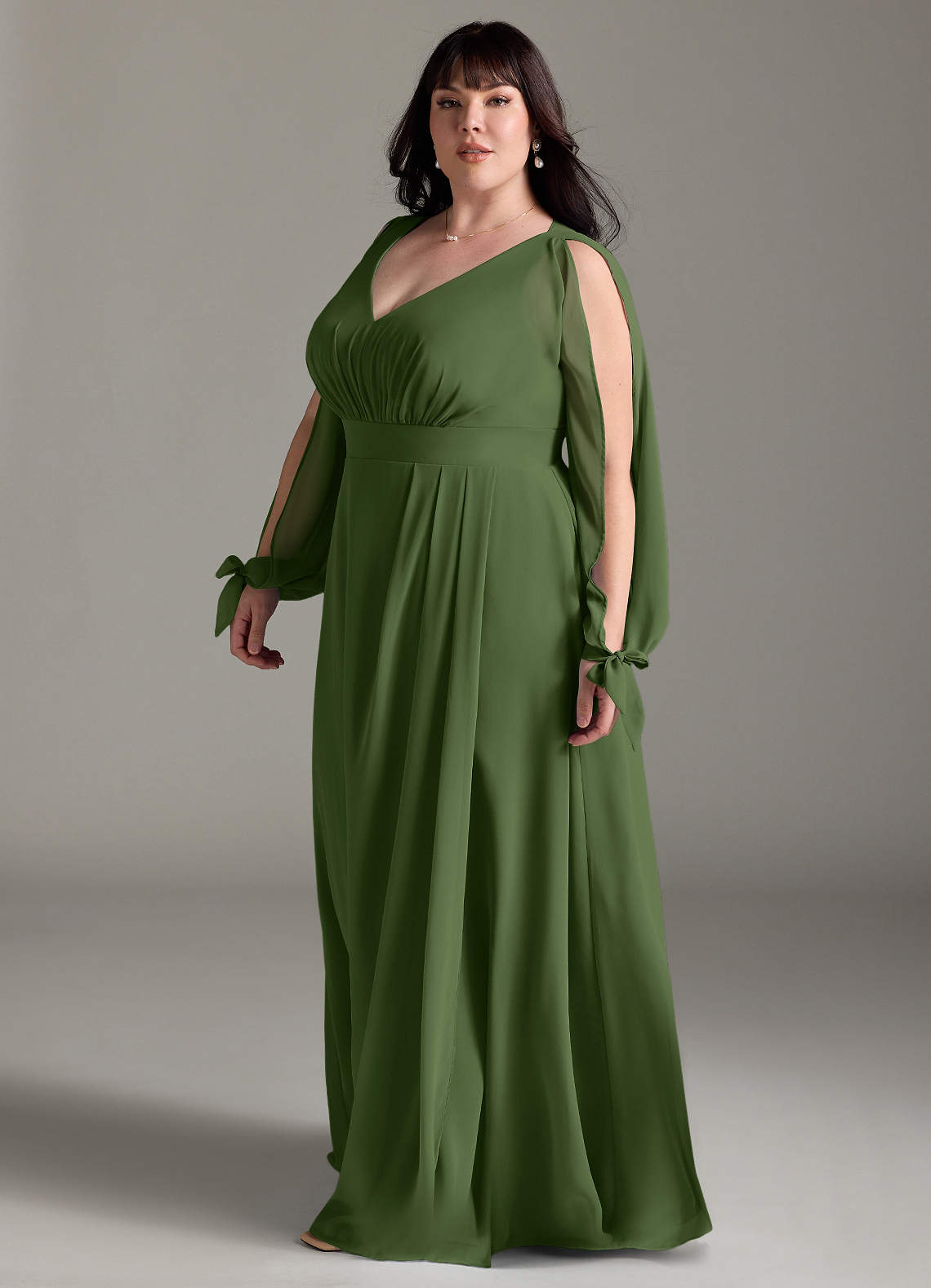 Azazie Matilda Ready to Ship Olive Chiffon Bridesmaid Dresses | Azazie