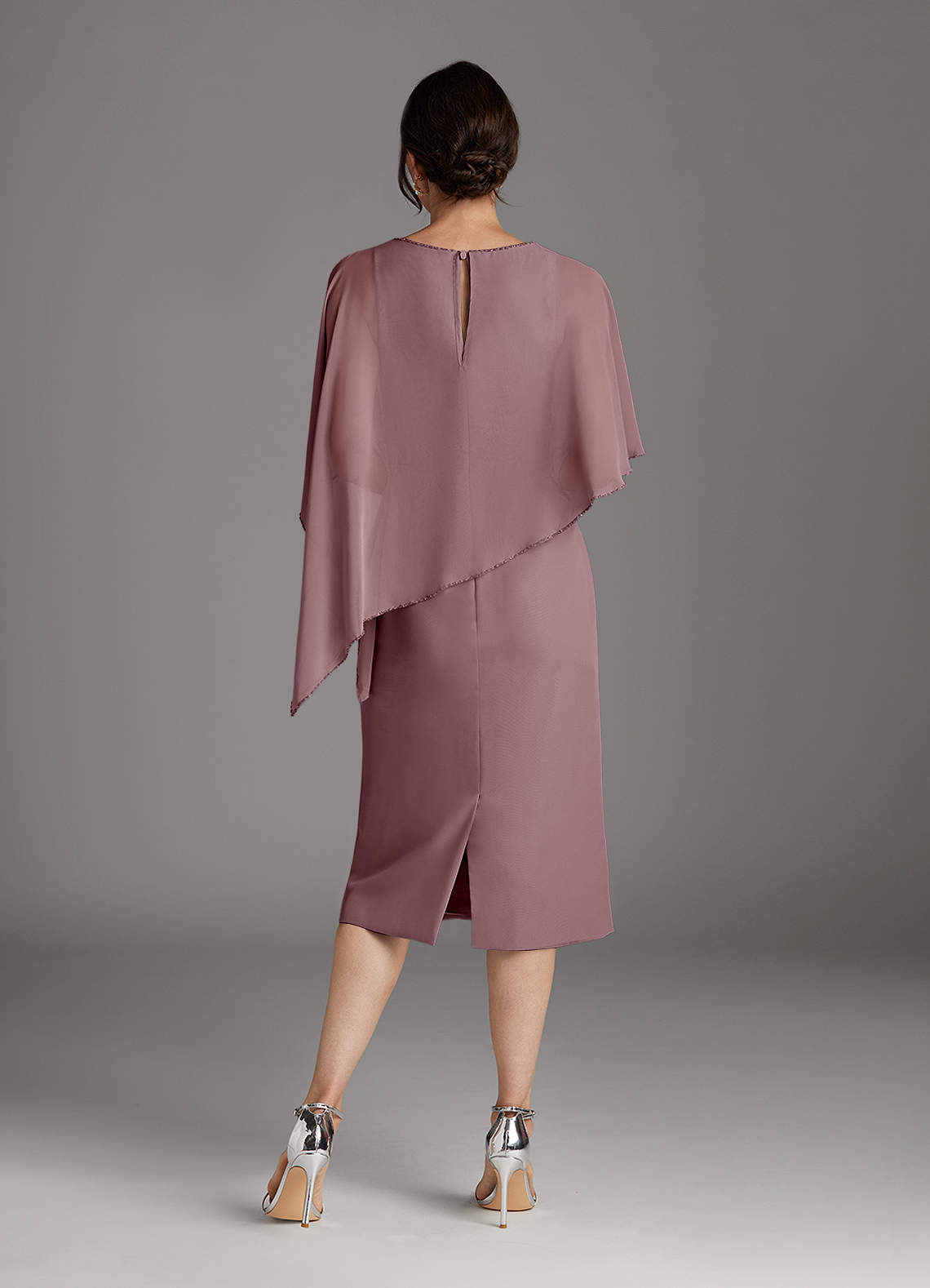 Azazie Sparrow Mother of the Bride Dresses Dusty Rose Sheath Sequins Chiffon Dress image3