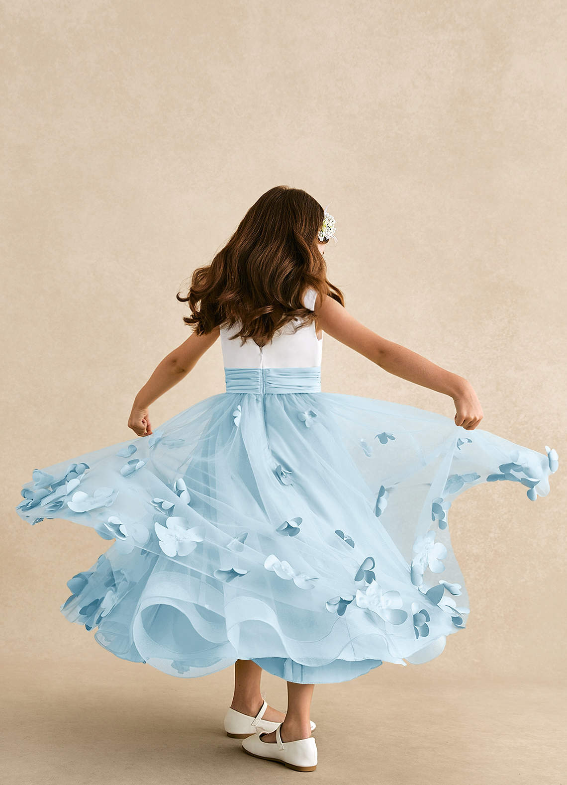 Azazie Vi Sky Blue A-Line Sleeveless Tulle Dress | Azazie