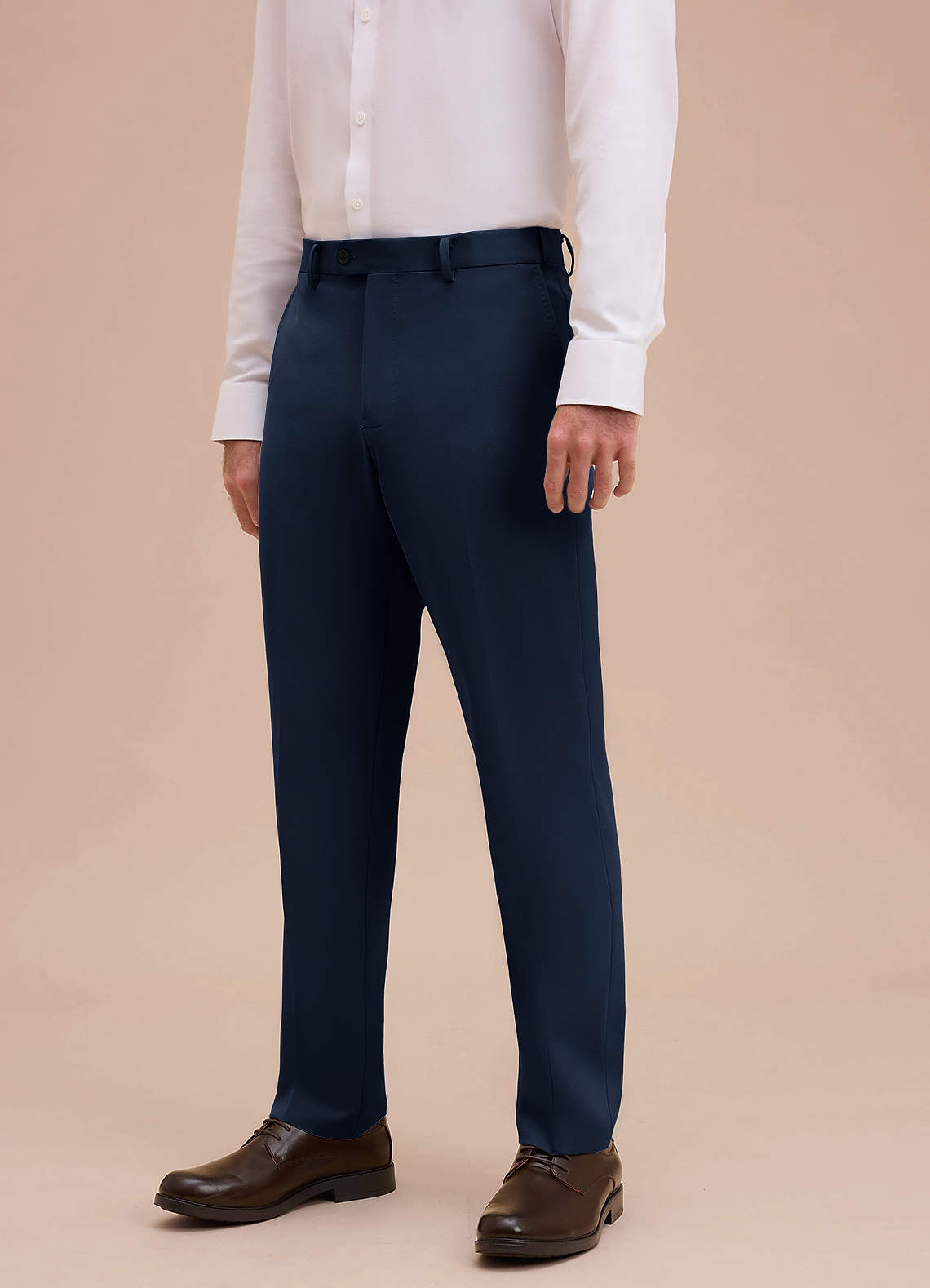 front Ethan Dark Navy Refined Weave Dress Pants