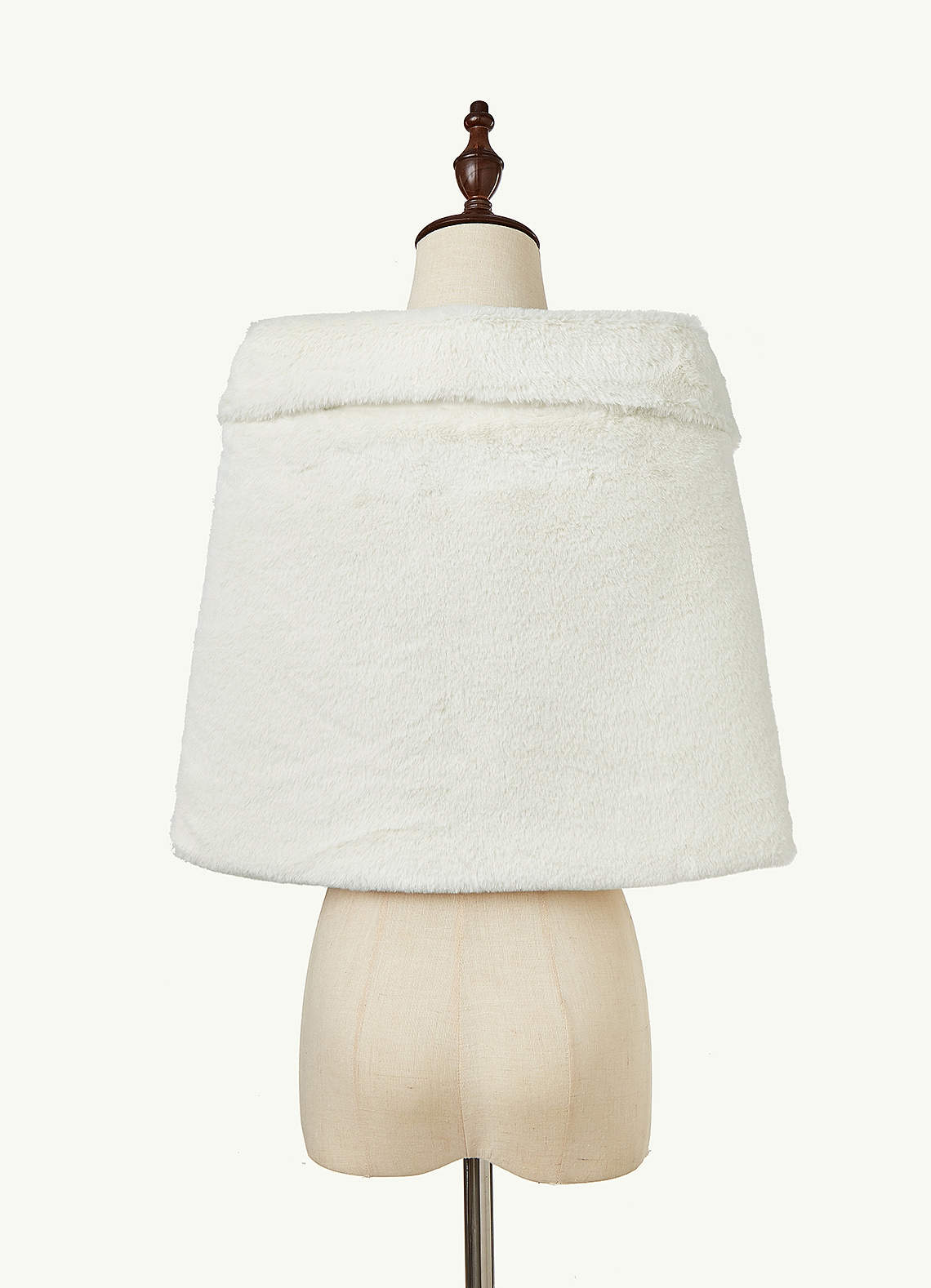 front Brooch Faux Fur Cape