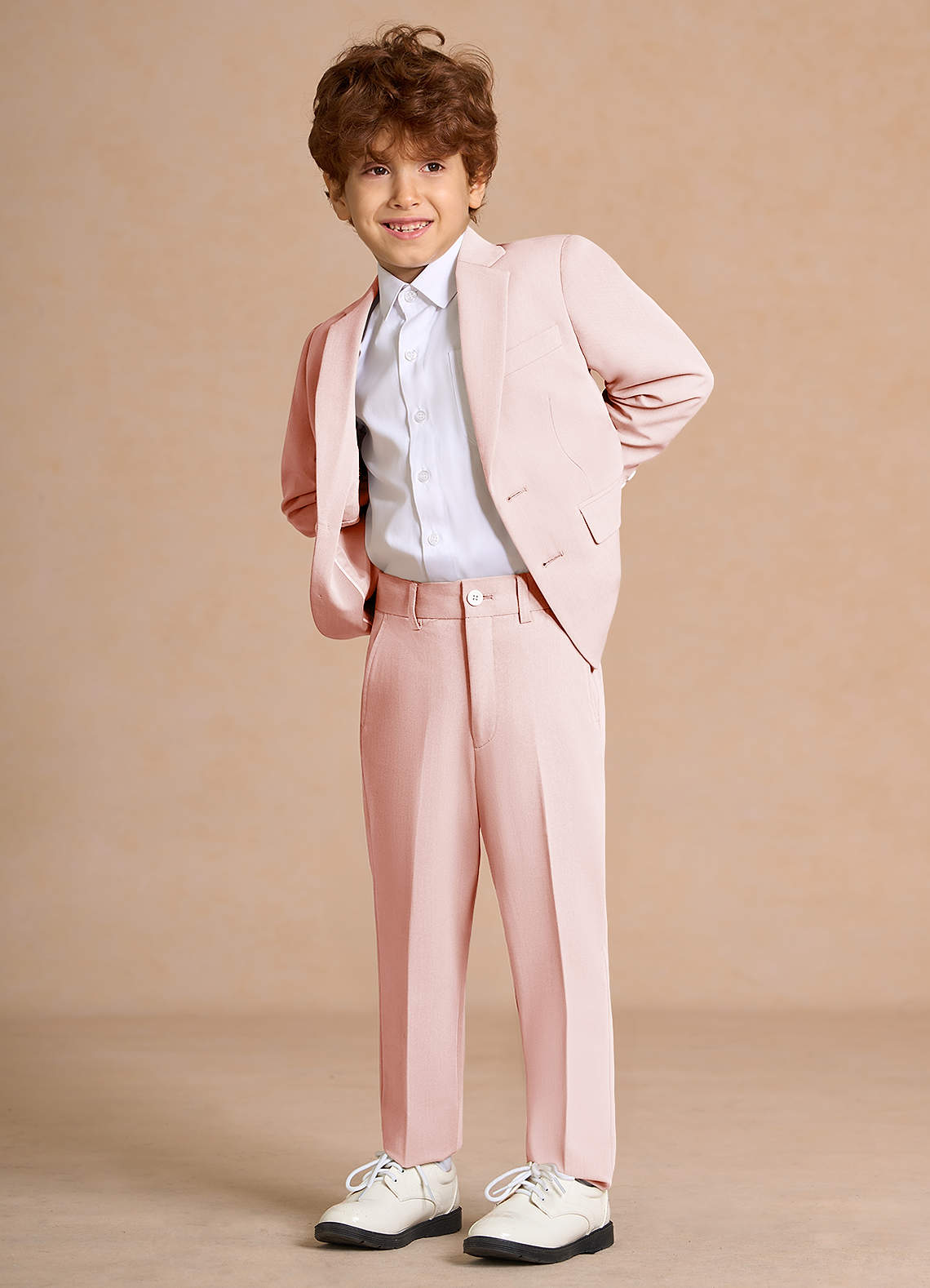 front Oliver Rosa Rubor Traje de 2 piezas para niños