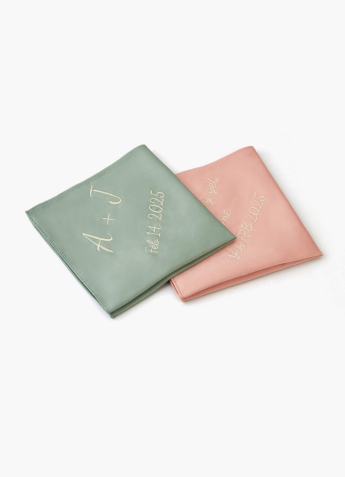 front Personalized Embroidered Matte Satin Pocket Square