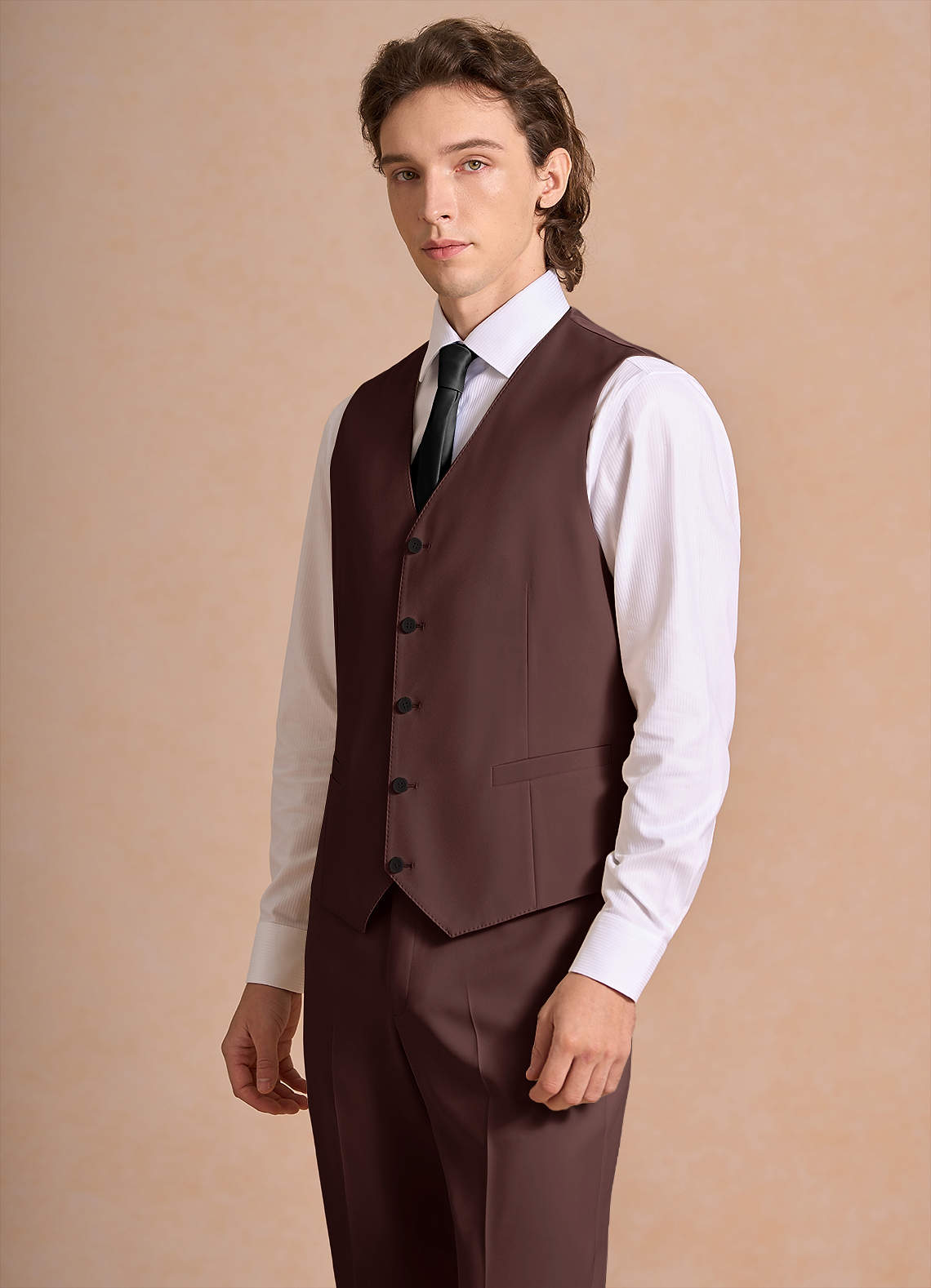 James Espresso Structured Stretch Suit Vest | Slim Short Suit Vests | Azazie James Espresso Structured Stretch Suit Vest | Slim Short Suit Vests | Azazie