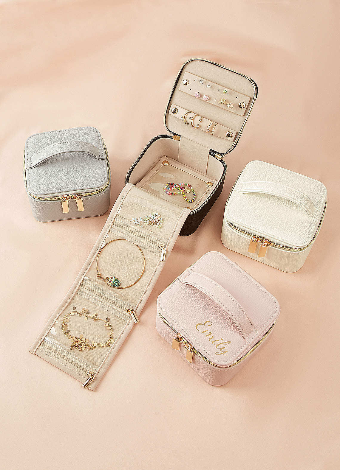 front Personalized PU Leather Jewelry Box