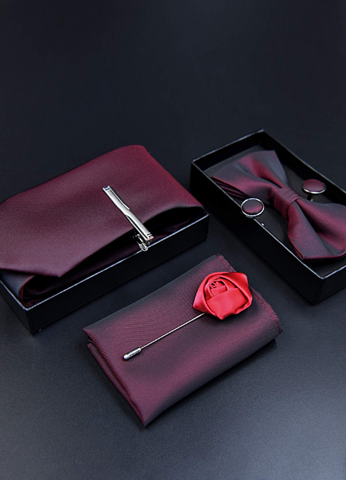 front Suiting Skinny Tie Set