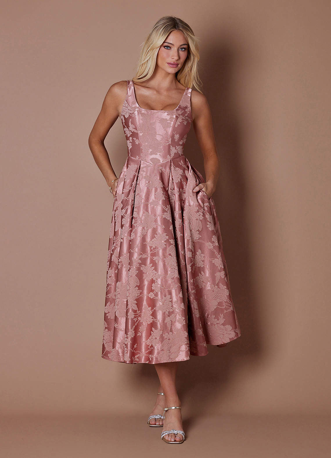 rosewood pink dress open lace back dress Perfect Stranger Rosewood High Neck Maxi Dress Pink