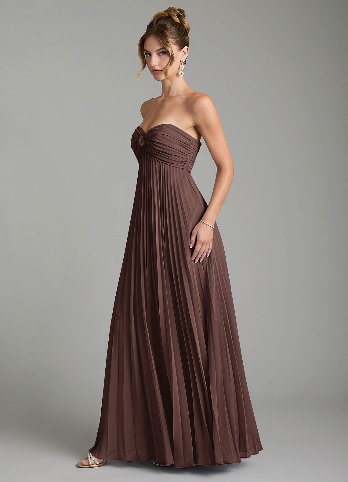 Azazie Empire Strapless Floor-Length Chiffon Bridesmaid Dresses