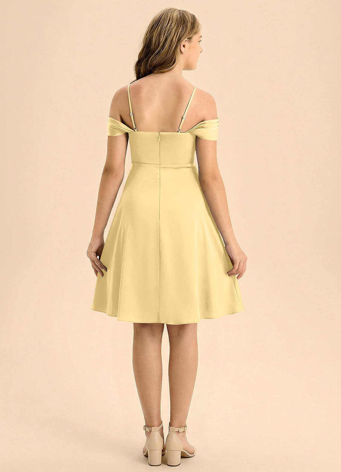 azazie junior bridesmaid dresses A-Line/Princess Square Neck Floor-Length Chiffon She features a square neckline with flutter sleeves and a self Azazie Dresses Dusty Blue Junior