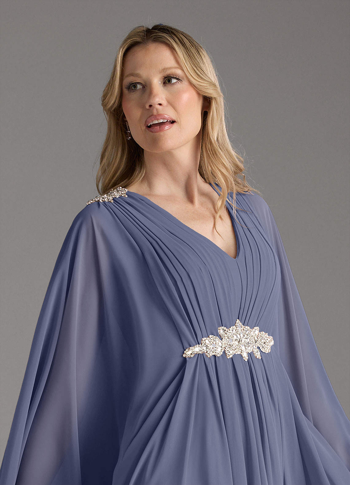 Azazie Drew Mother of the Bride Dresses Stormy A-Line Pleated Chiffon Dress image7