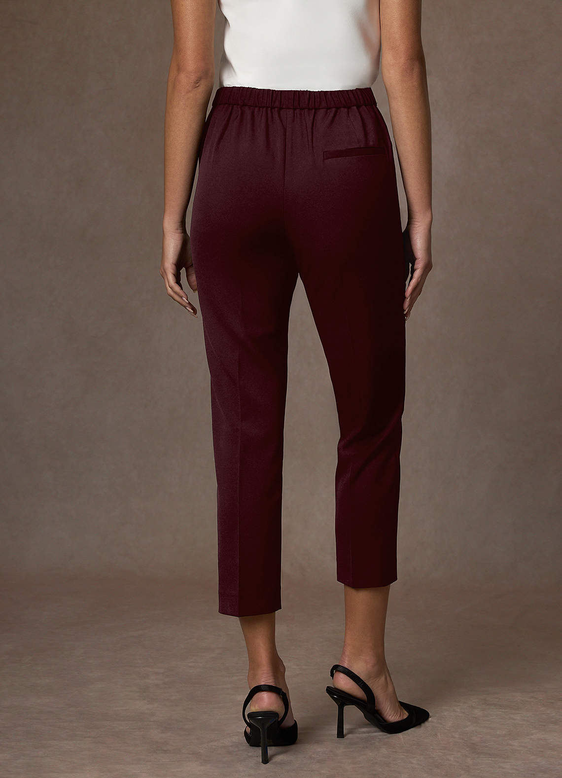front Kennedy Cabernet Structured Stretch Dress Pants