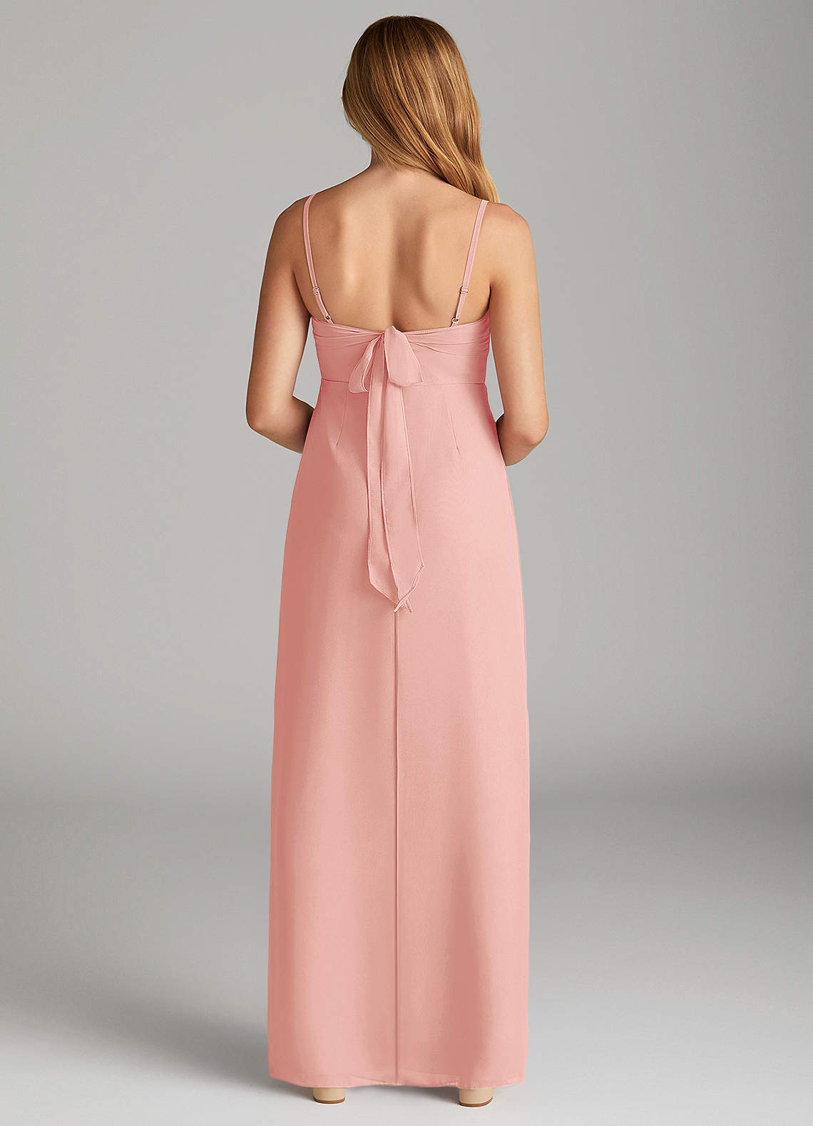 Azazie Mai Junior Rosette Sheath Pleated Chiffon Dress image1