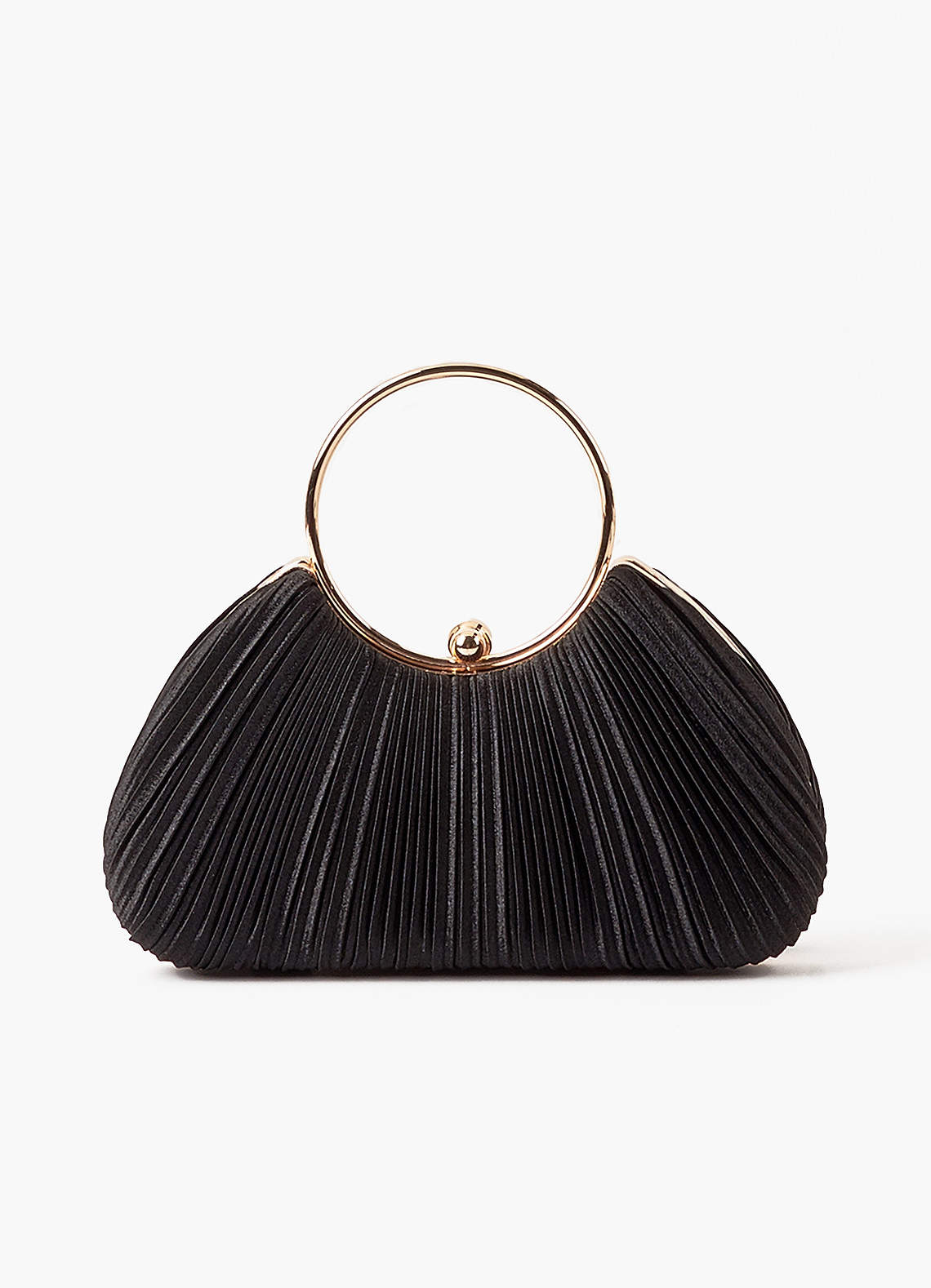 front Satin Pleated Handbag