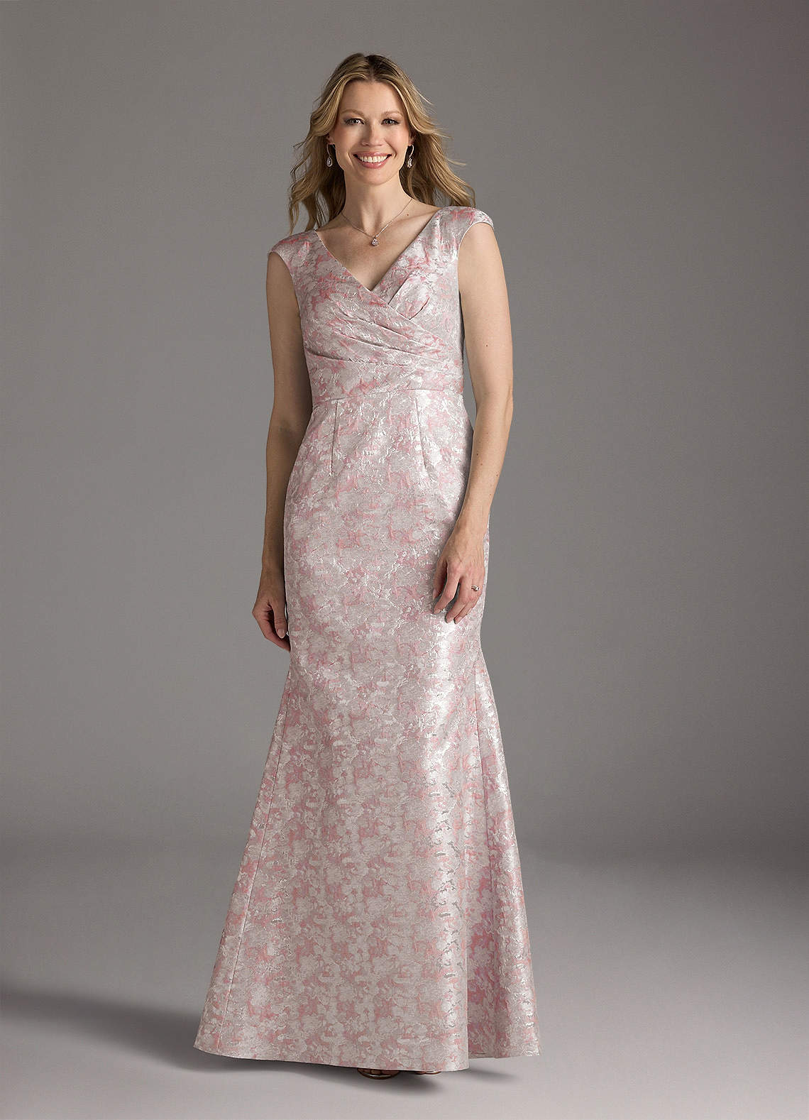 Dusty Rose Azazie Elanor Dusty Rose Mermaid Pleated Jacquard 1 Dress ...