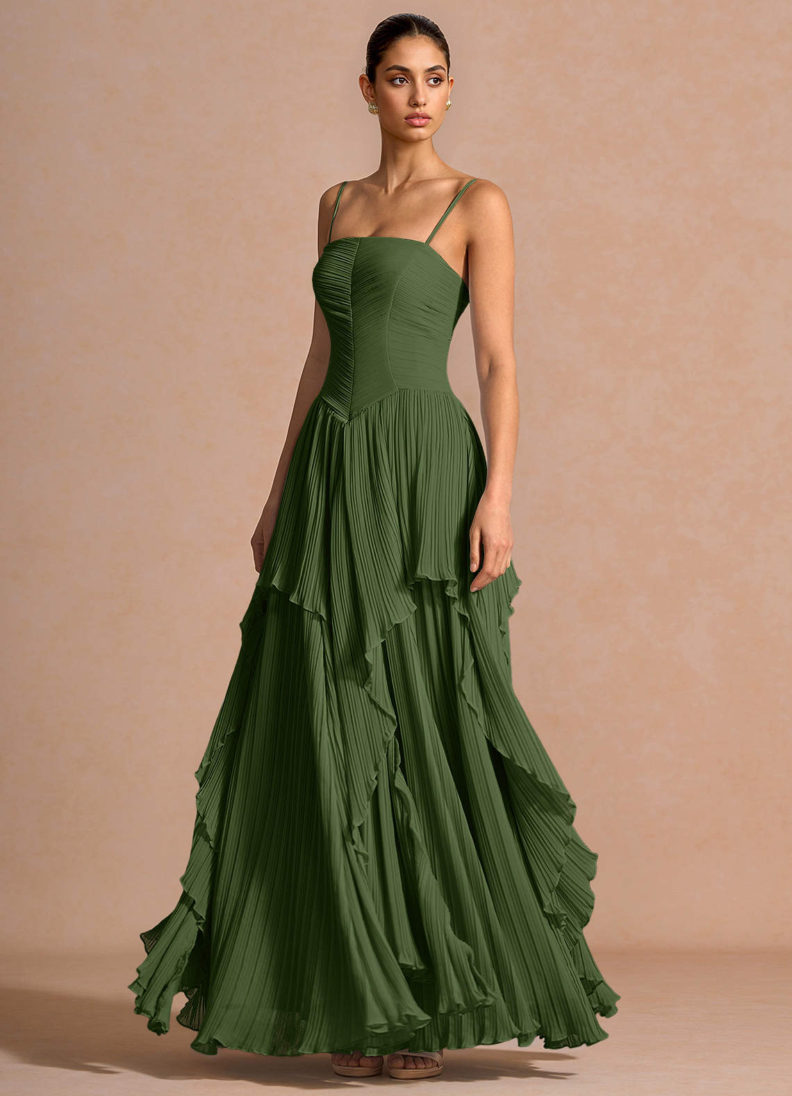 Kerensa Olive Maxi Dress | Azazie