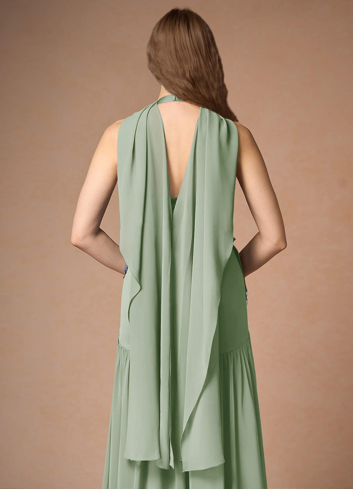 front Azazie Matching Color Chiffon Multiway Cape