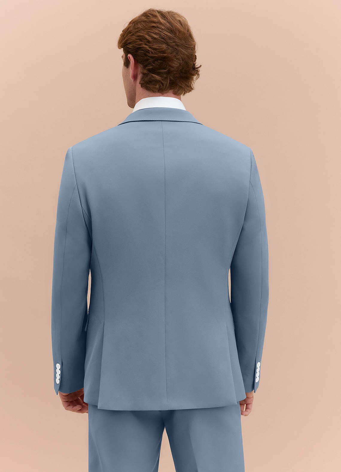 front James Dusty Blue Structured Stretch 3-piece suit