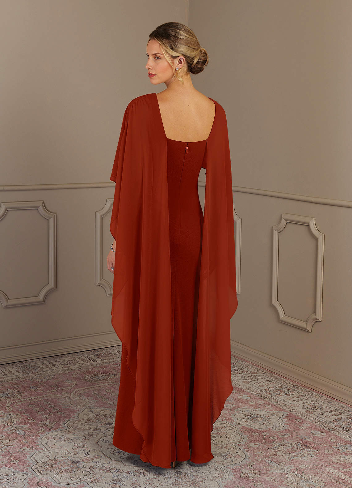 Azazie Dion Klänningar till brudens mor Klä Tubklänning i Stretch crepe Scoop Rost image1