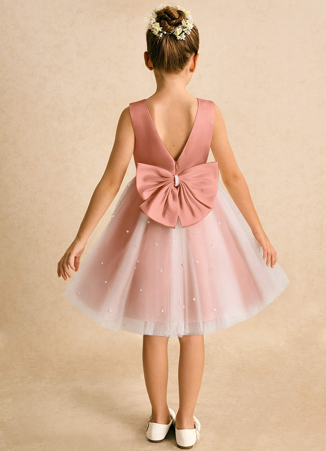 Azazie Esme Flower Girl Dresses MAI TAI Ball-Gown Bow Tulle Dress image1