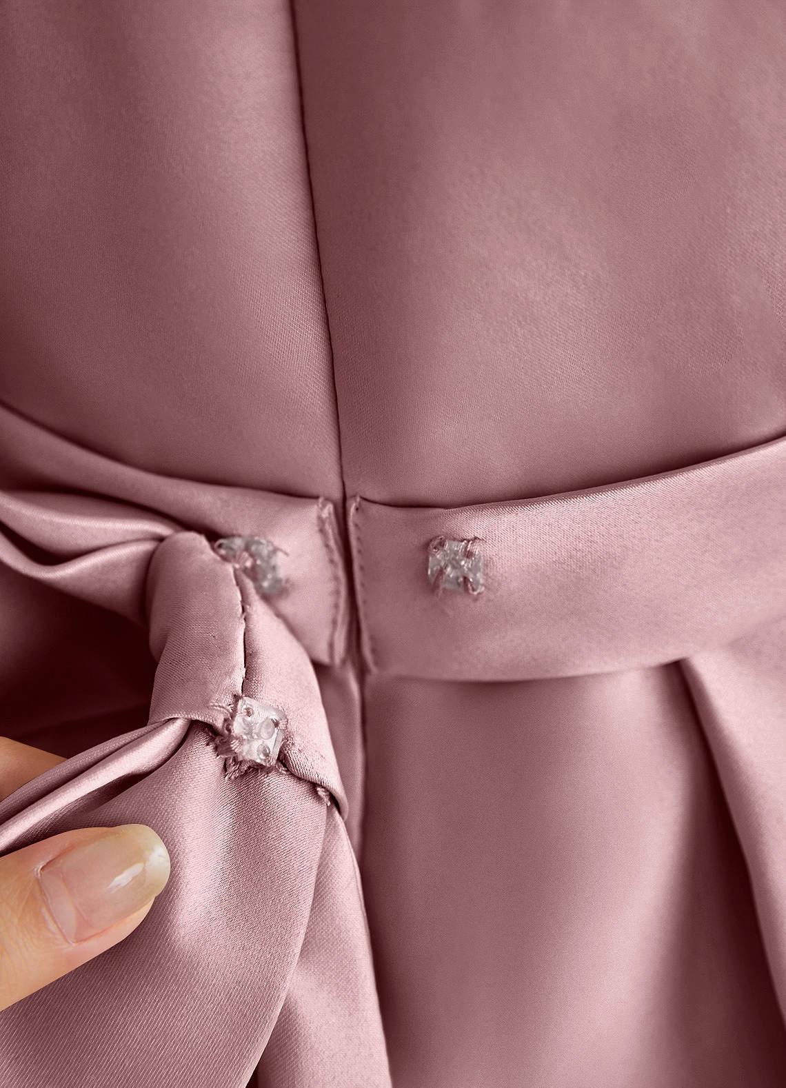 Azazie Princess Flower Girl Dresses Dusty Rose A-Line Pleated Matte Satin Dress image6