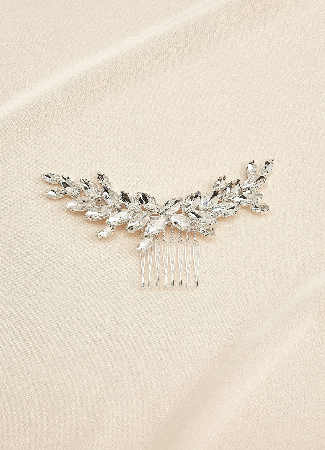 front Crystal Laurel Hair Comb