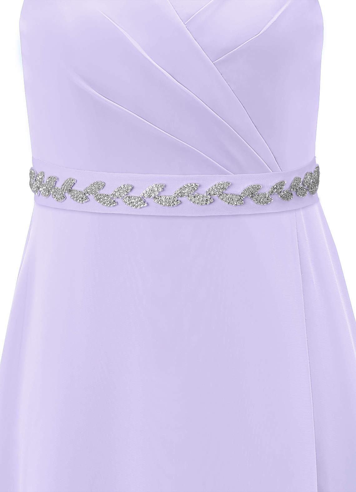 front Chiffon Sash with Laurel Leaf Beading