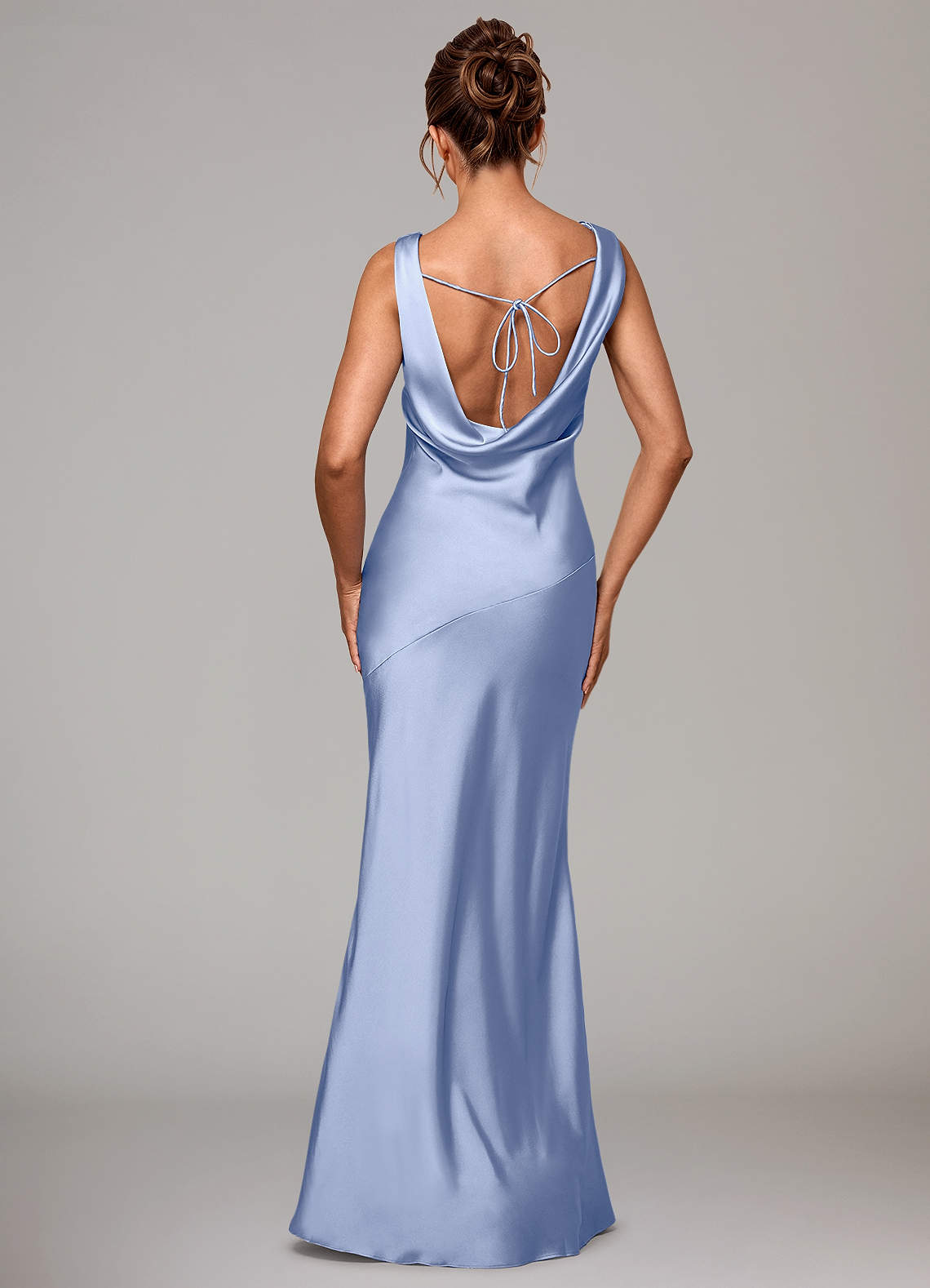 Azazie Rylina Bridesmaid Dresses Ice Mermaid Stretch Satin Dress image4