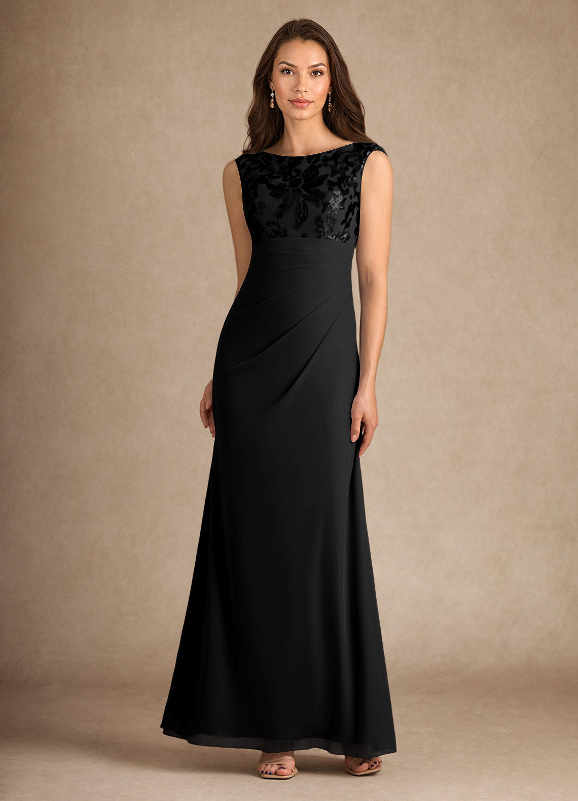 Azazie Henderson Mère de la mariée Robes Robe Trapèze en Paillettes Noir image1