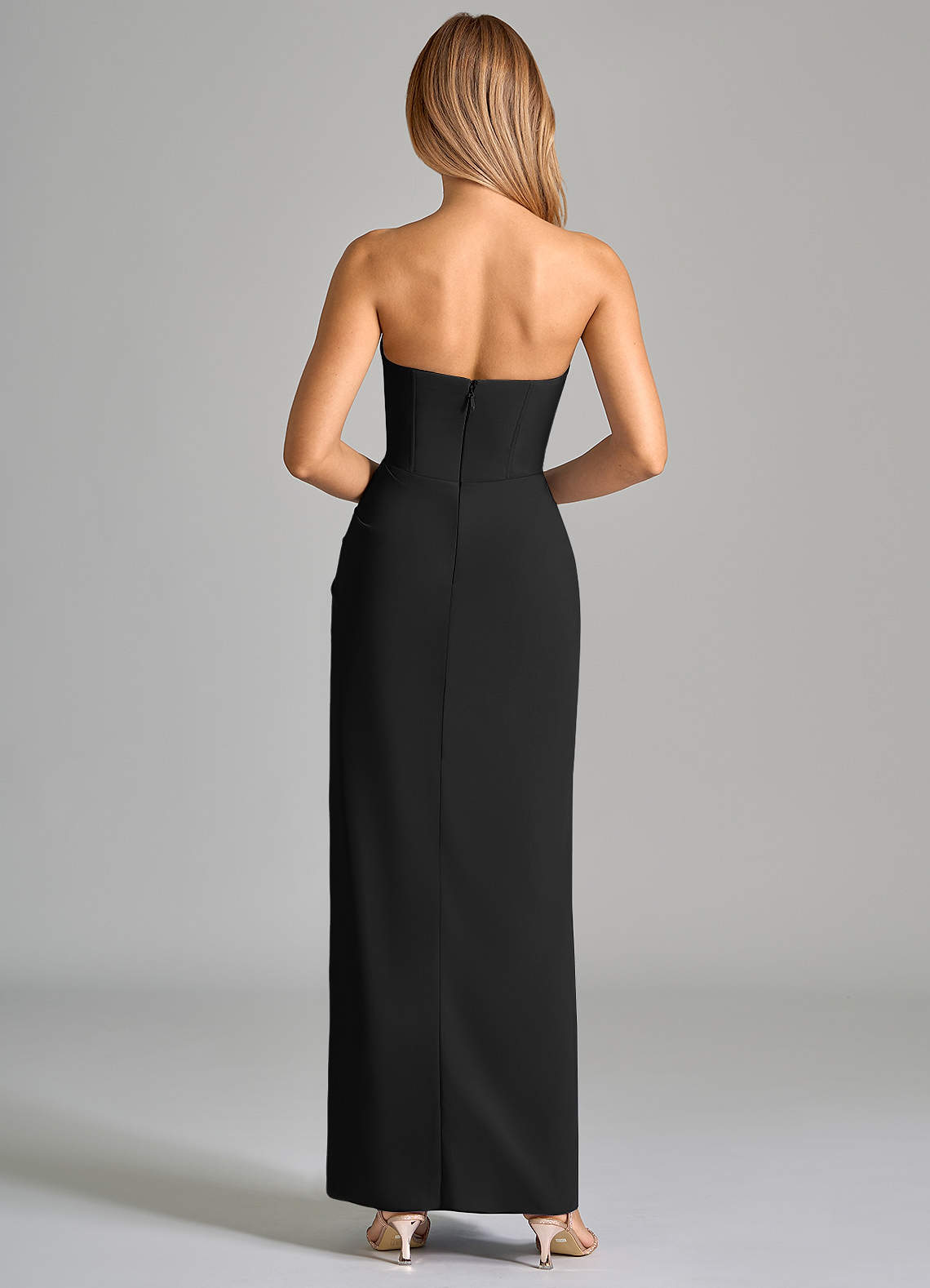Azazie Anaïs Vestidos de madrinha de casamento Vestir Preto de Chiffon de Bainha com Sem alças image1