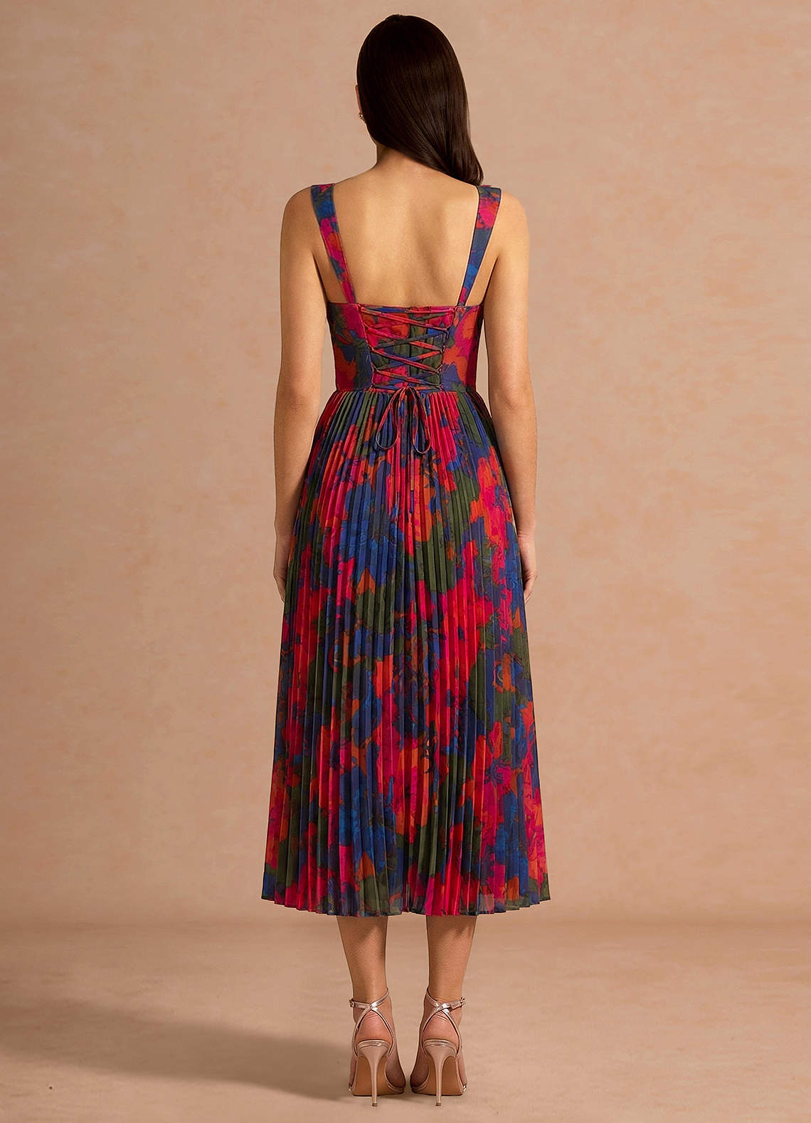Hagar Orange Multi Midi Dress image1