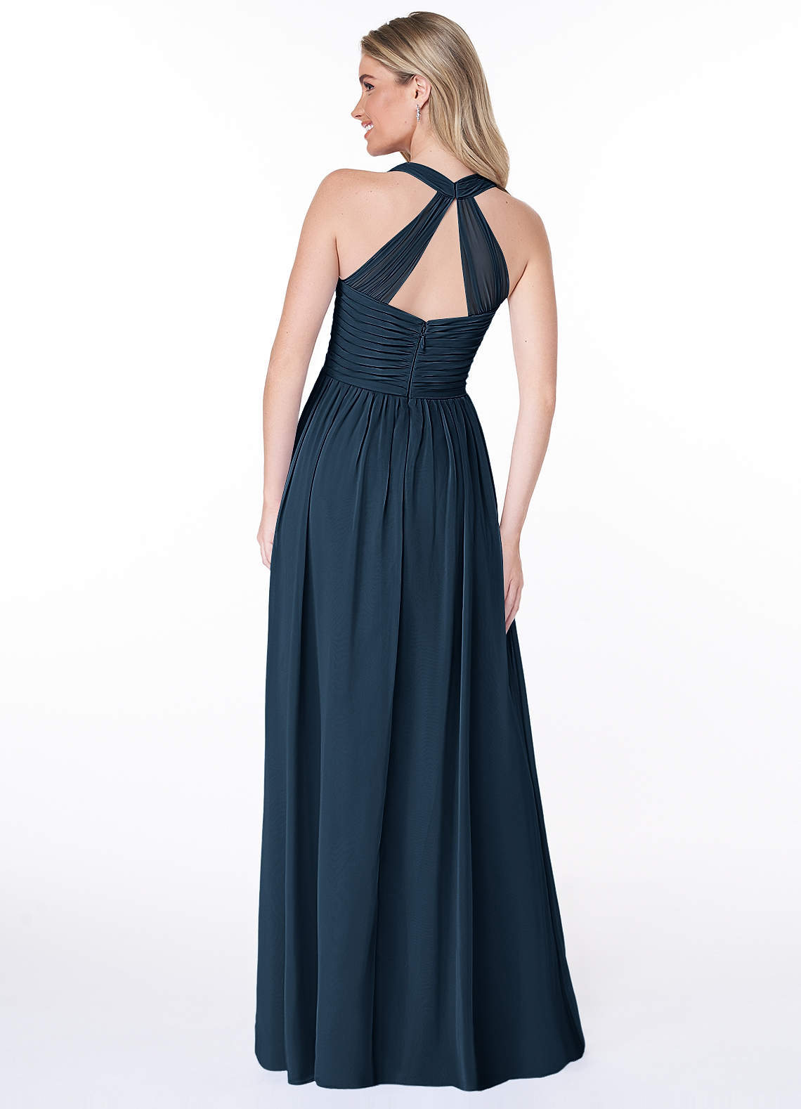 Azazie Jaclyn Dark Navy Chiffon Bridesmaid Dresses | Azazie