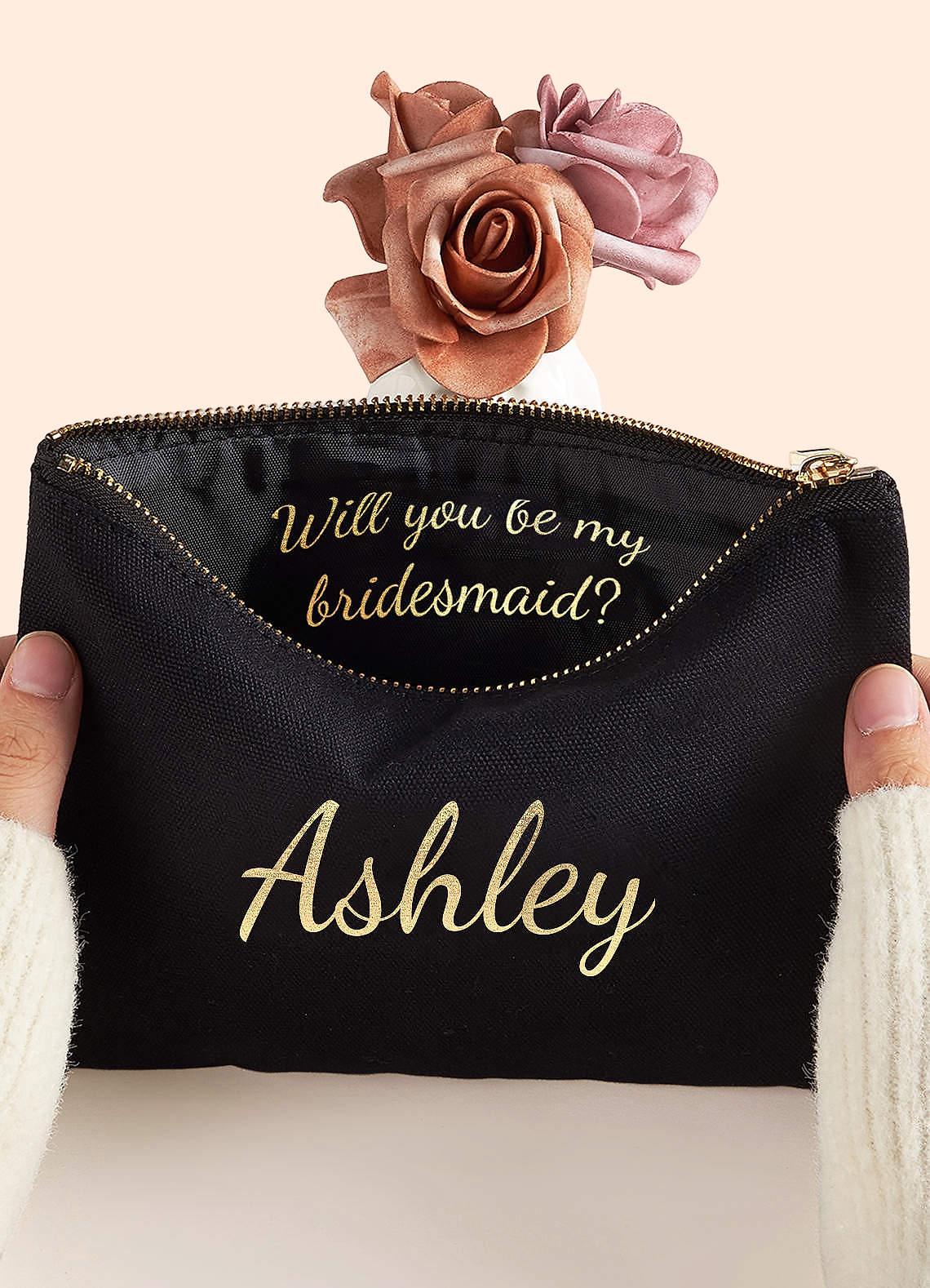 front Personalized Make Up Pouch