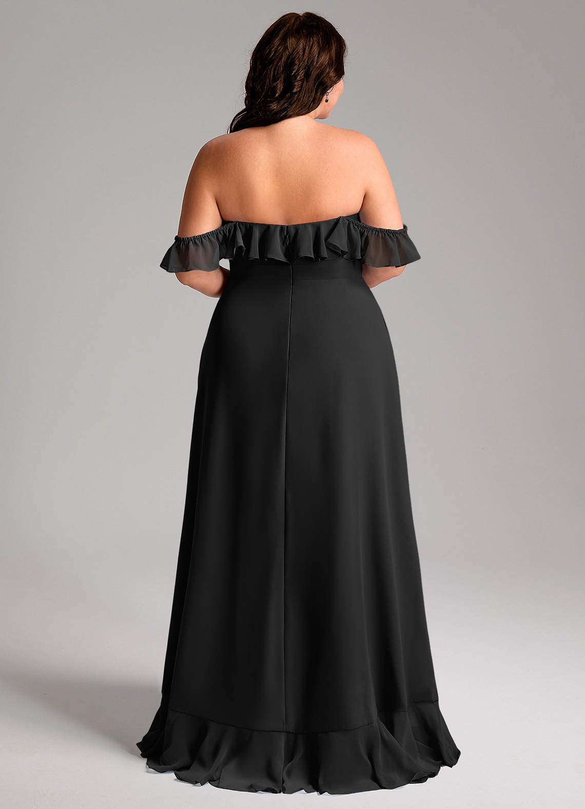 Azazie Lyra Bridesmaid Dresses Black A-Line Chiffon Convertible Dress image11