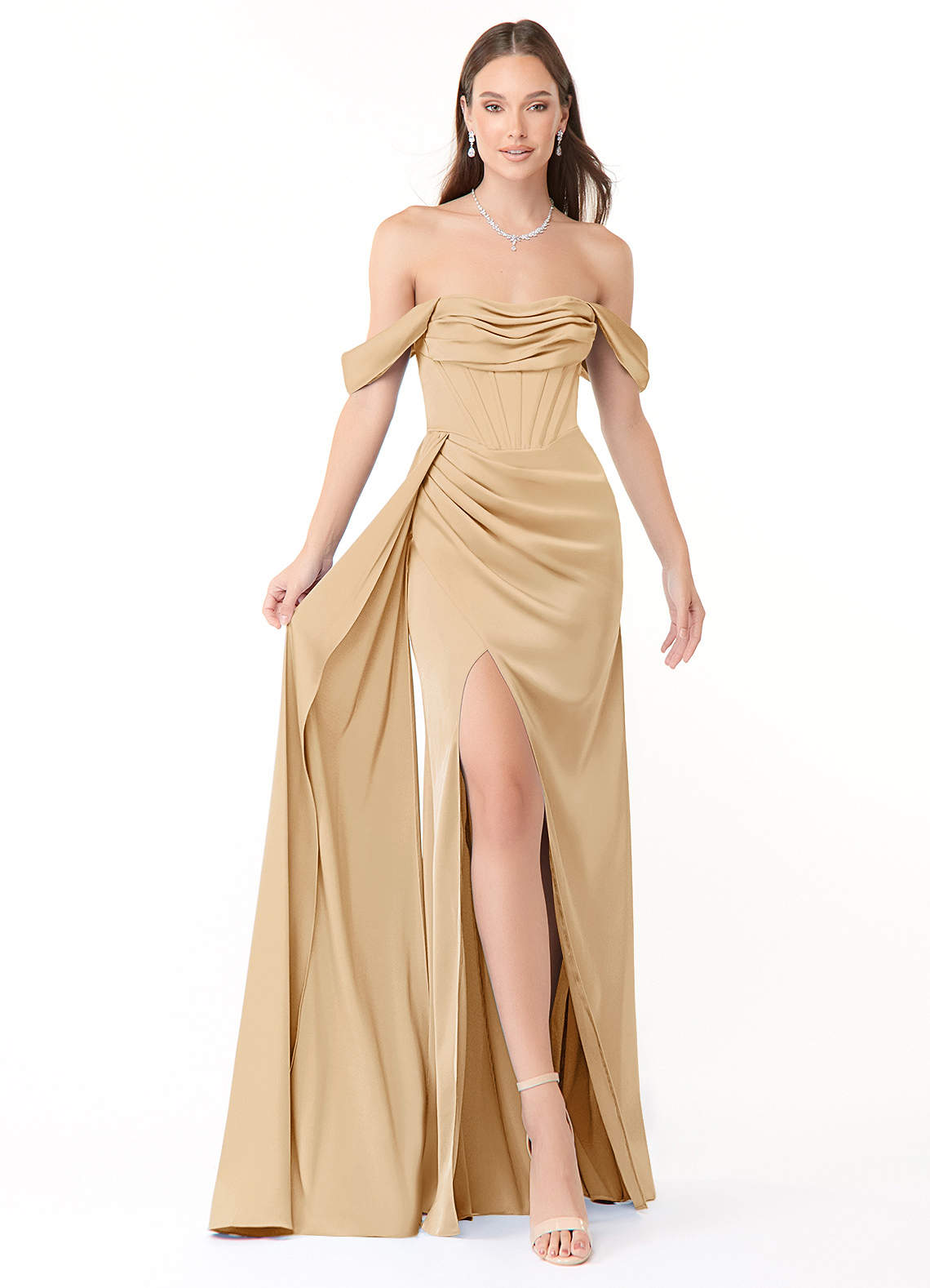 Antique gold bridesmaid dresses hotsell