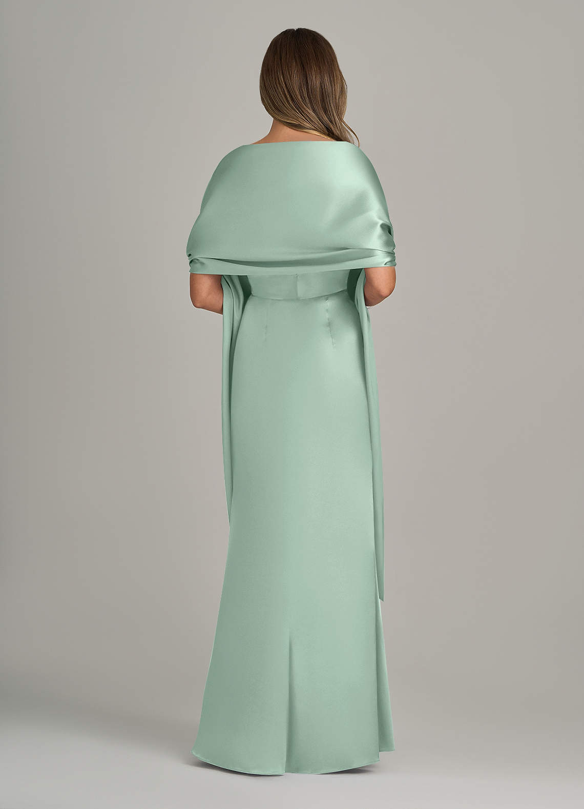 front Azazie Matching Color Metallic Satin Shawl