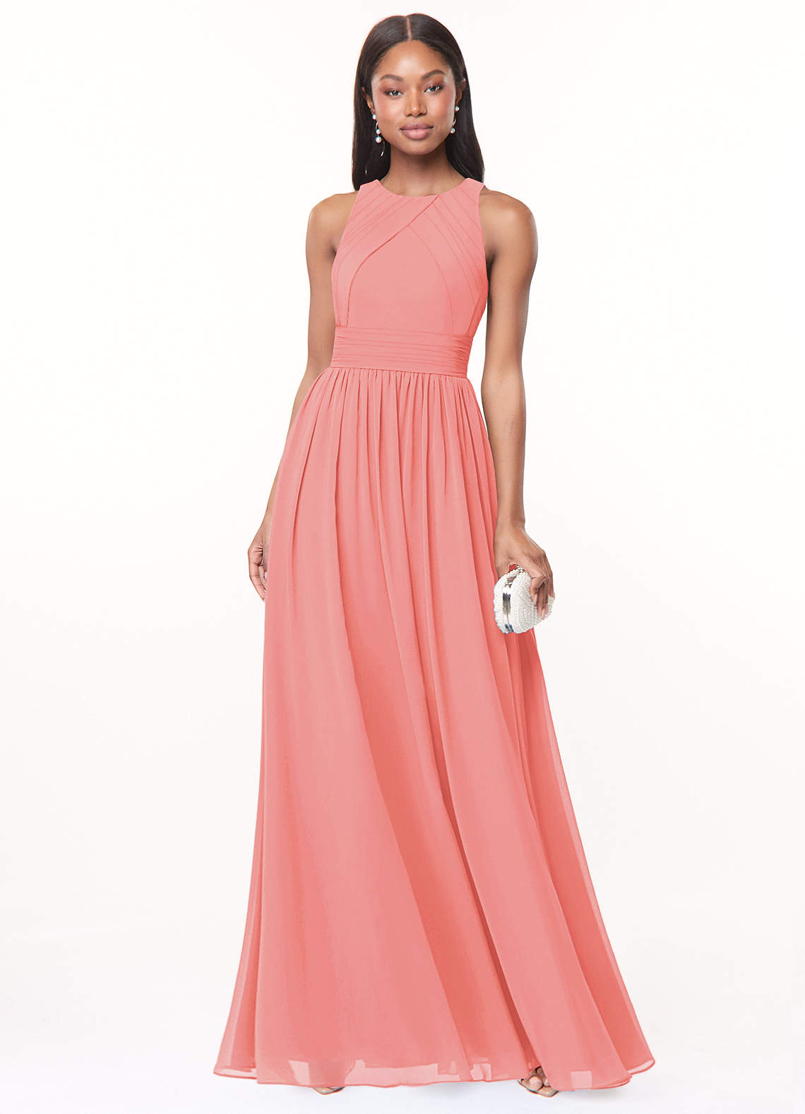 Azazie Harper Coral Bridesmaid Dresses Azazie