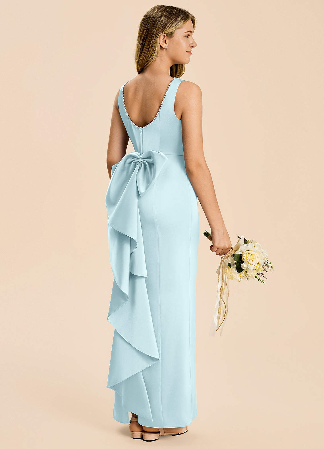 blue bow bridesmaid dress Azazie Emi Junior Stand out in a recommended-product:shearling-midi-coat-black Plus Size Purple Bridesmaid Women's Size:6.5