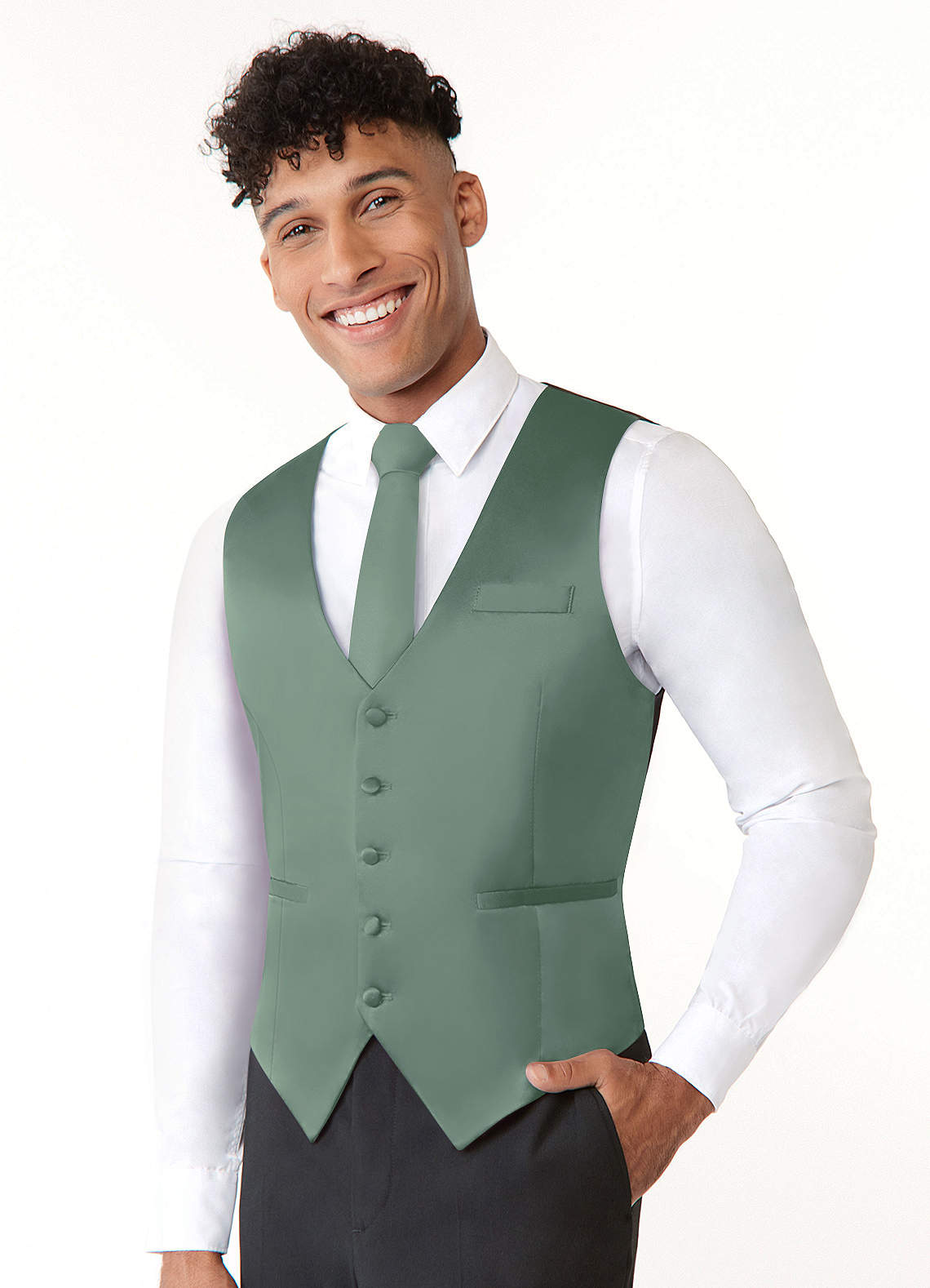 front Herencollectie modern mat satijnen vest