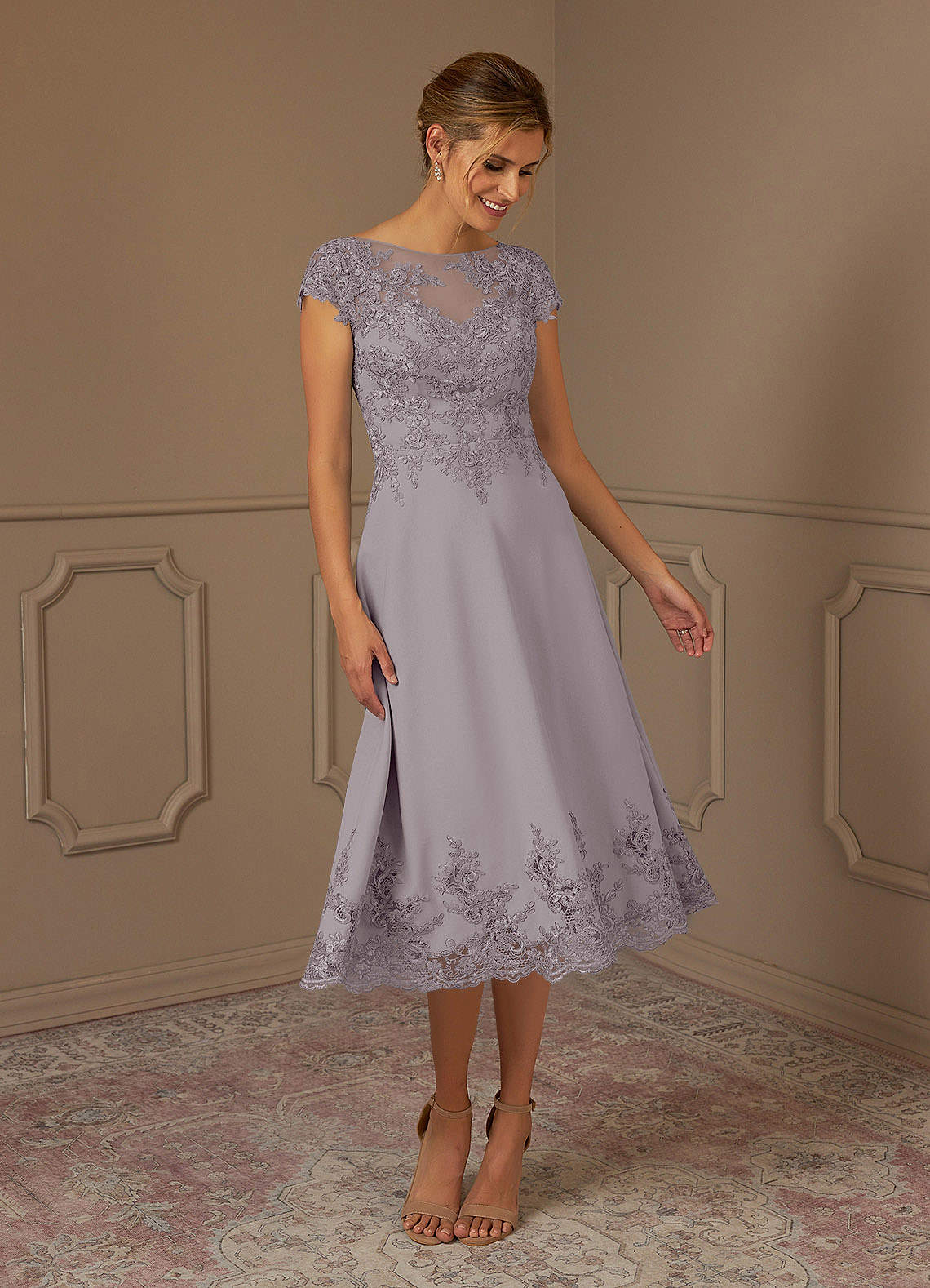 Azazie Terrano Mother of the Bride Dresses Dusk A-Line Scoop Lace Dress image1