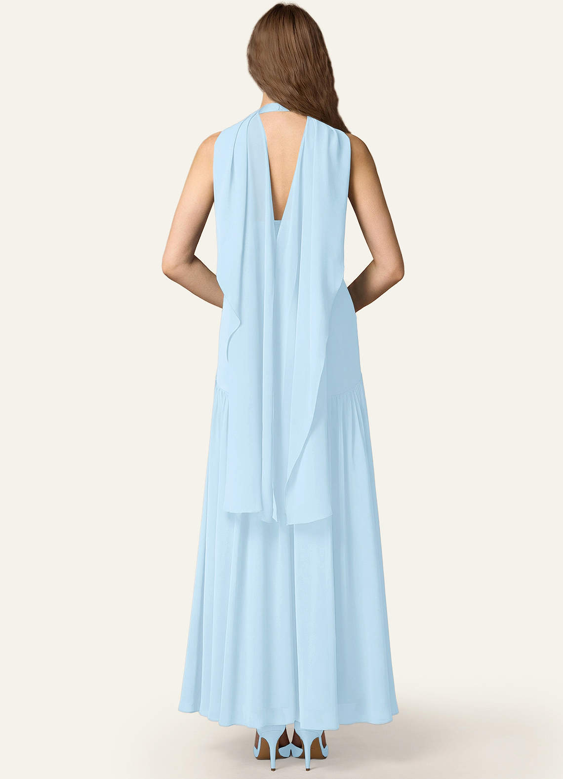 front Matchende farve Multi Style aftensjal