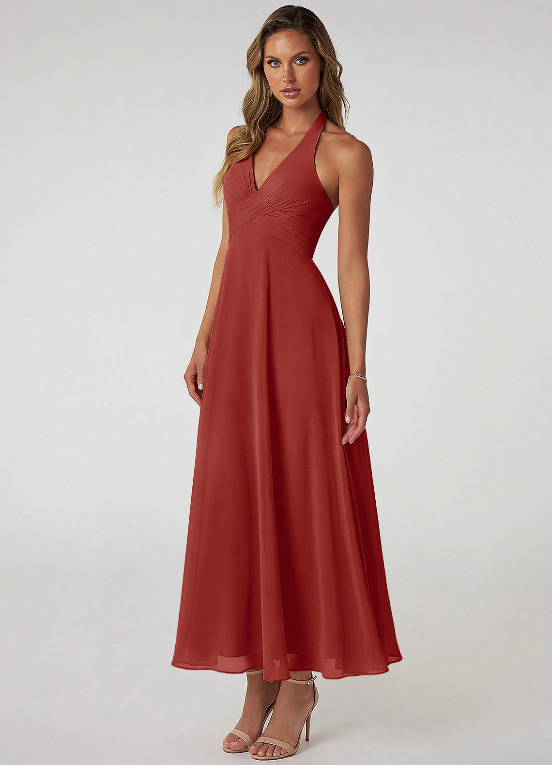 azazie terracotta bridesmaid dresses Azazie Sorrel